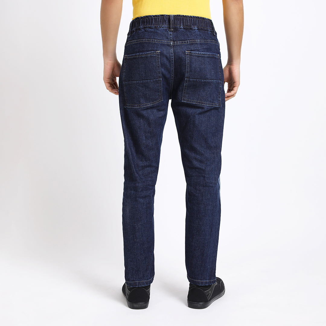 DARK BLUE CARR0T FIT JEAN TEDDY 4791-1