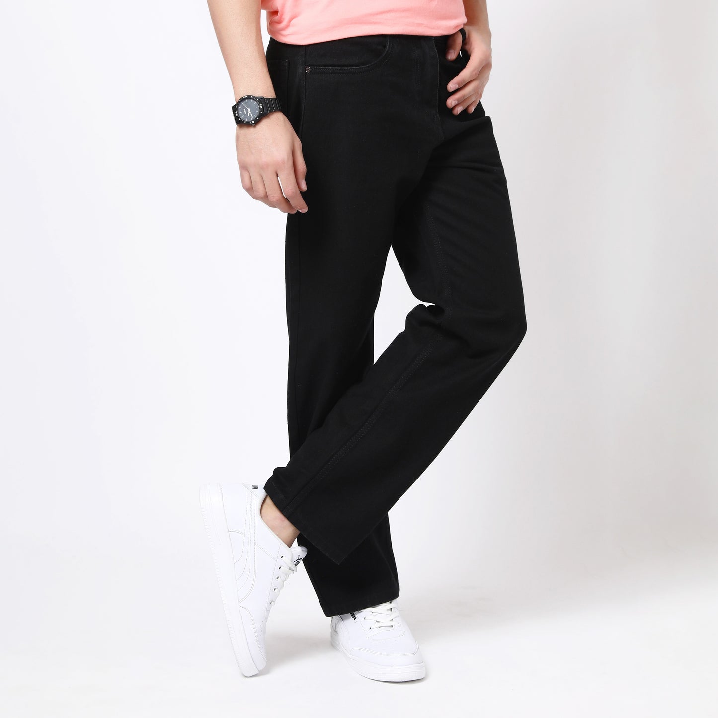 BLACK BAGGY FIT JEAN TEDDY 4774