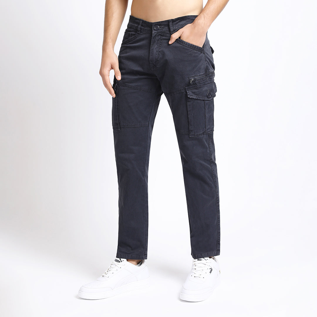 DARK GREY SLIM FIT CARGO JEAN TEDDY 4619
