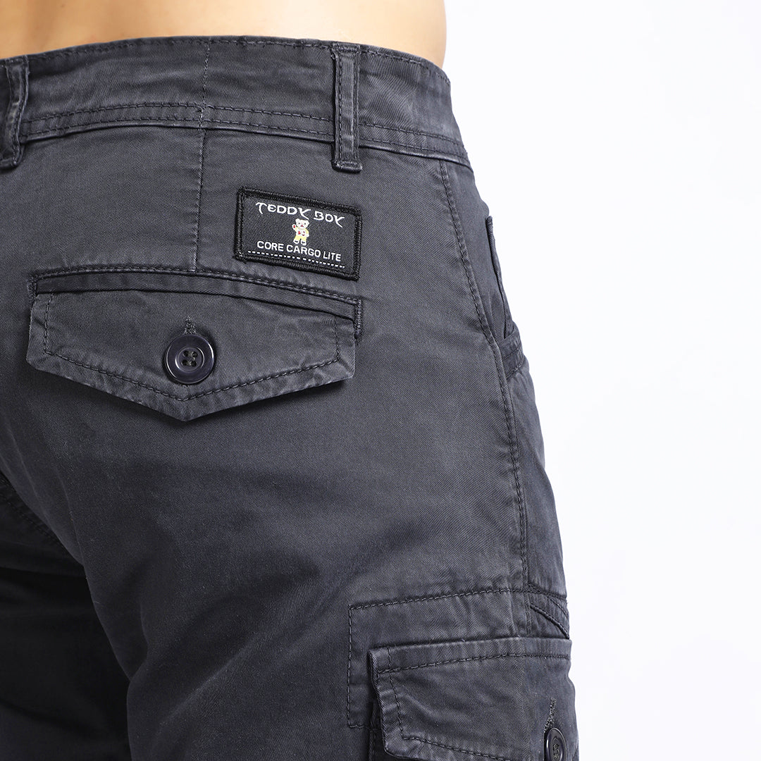 DARK GREY SLIM FIT CARGO JEAN TEDDY 4619