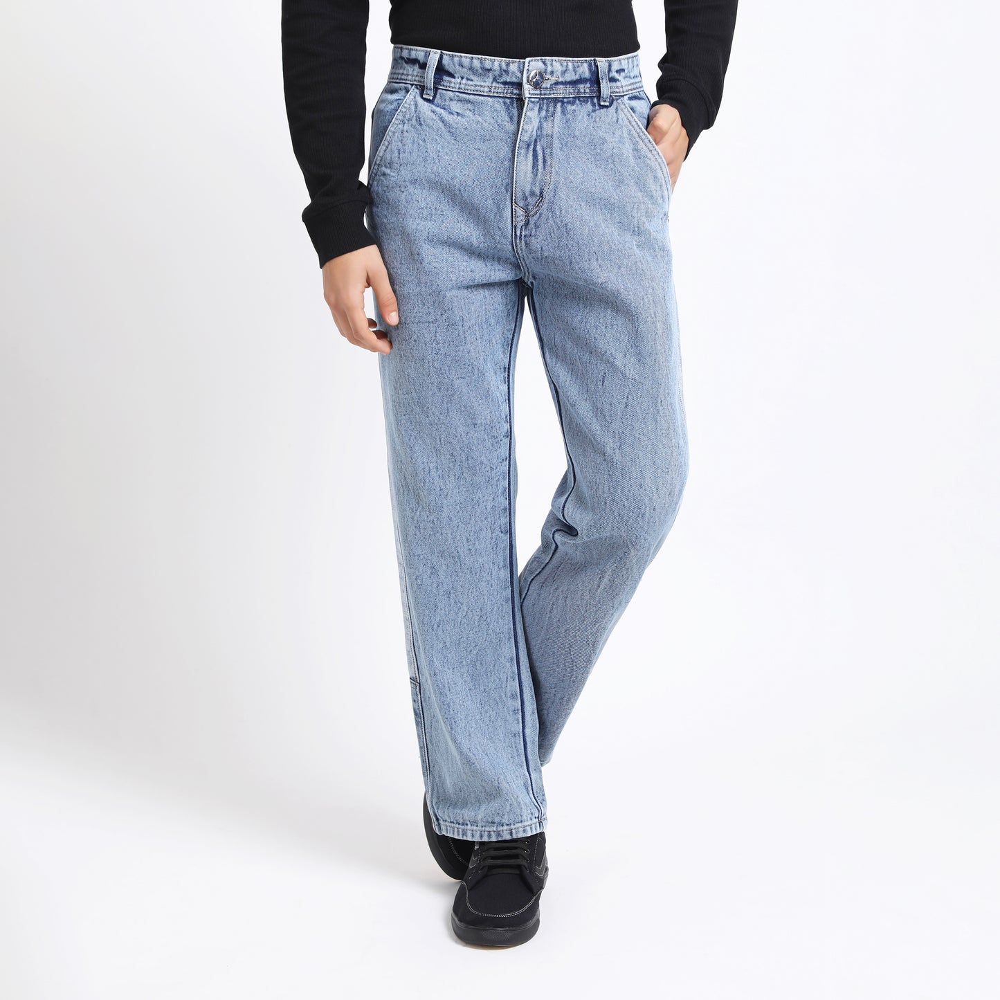 MID BLUE BAGGY FIT JEAN TEDDY 4790-2