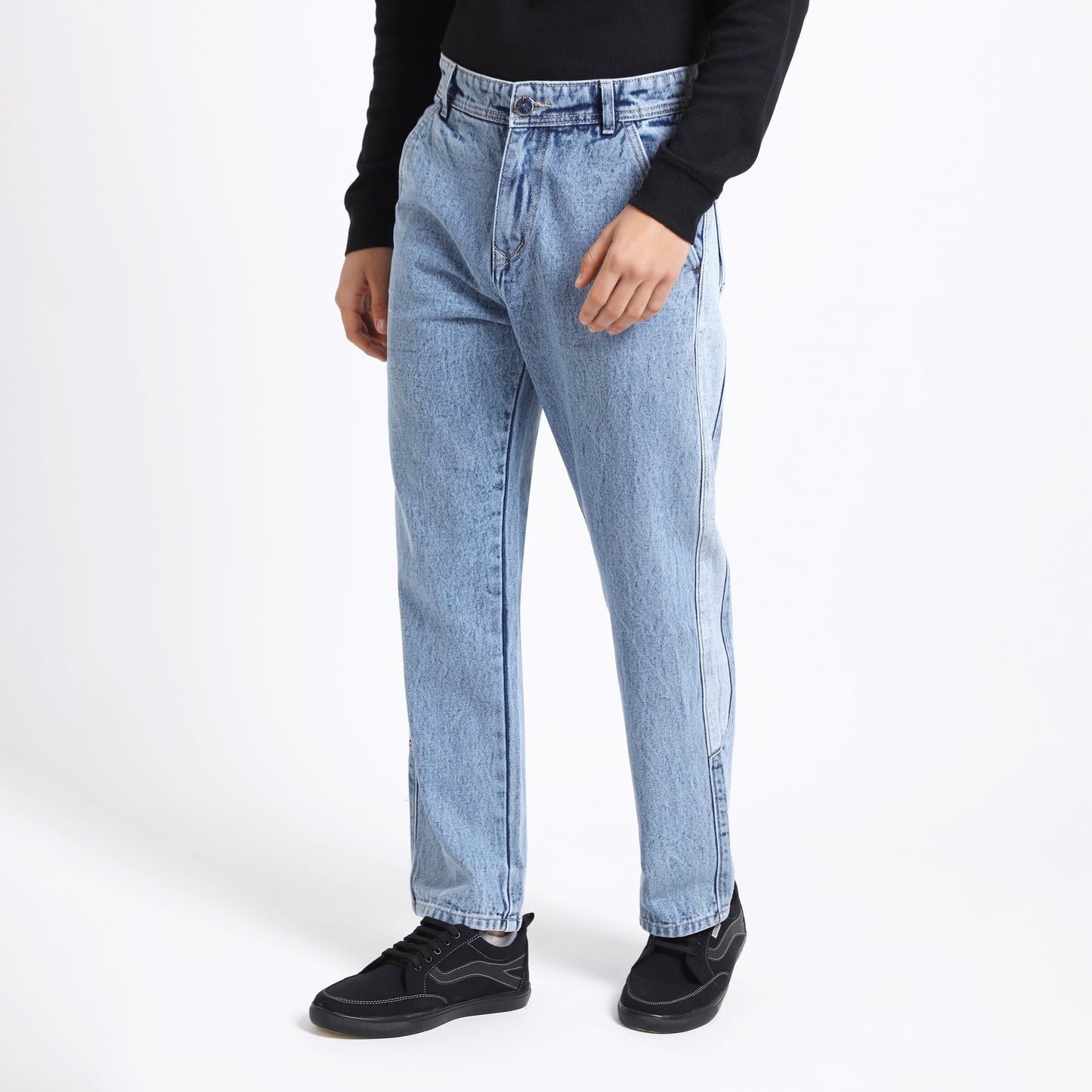 MID BLUE BAGGY FIT JEAN TEDDY 4790-2