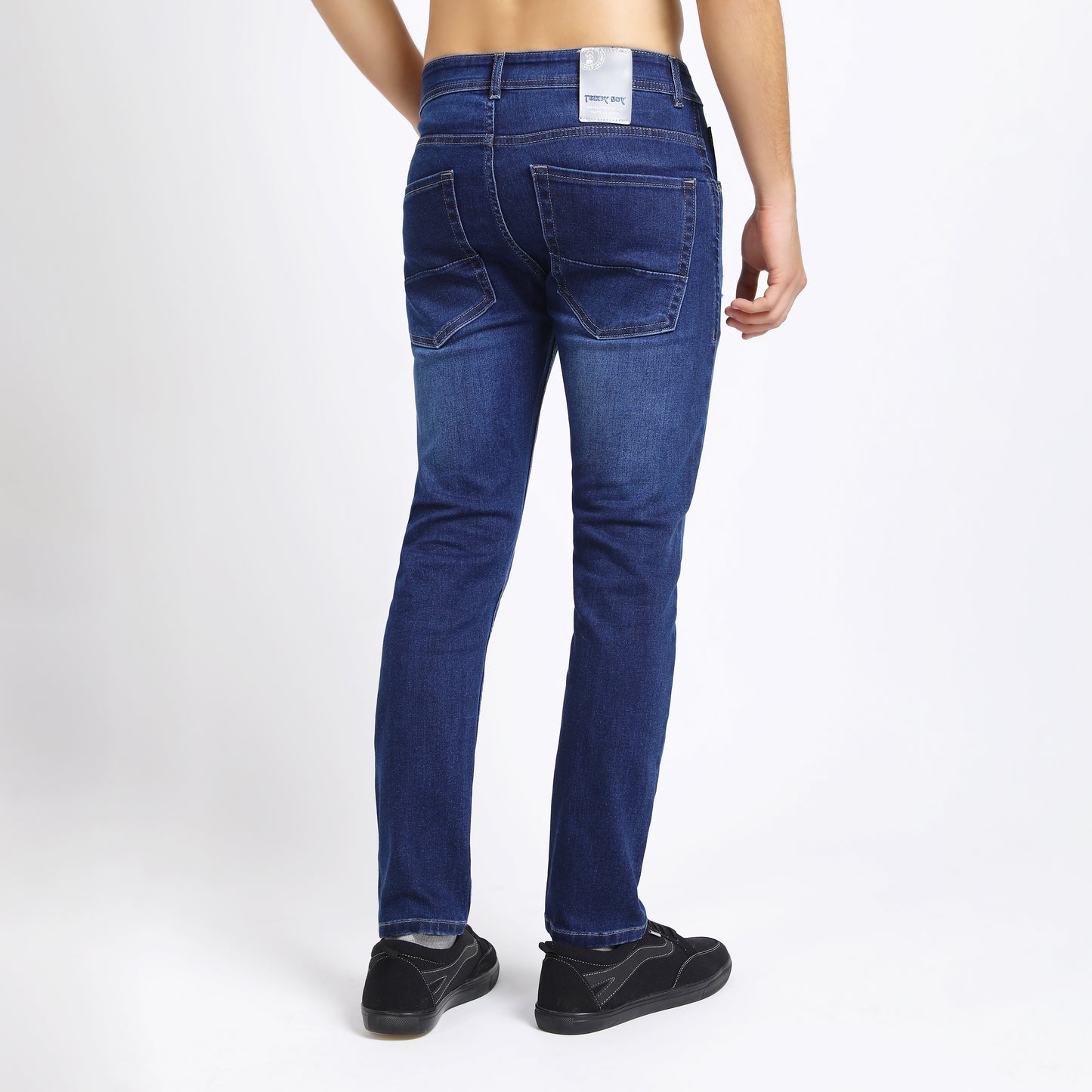 ANKLE DARK BLUE DISTRESSED JEANS FIT 4762-1
