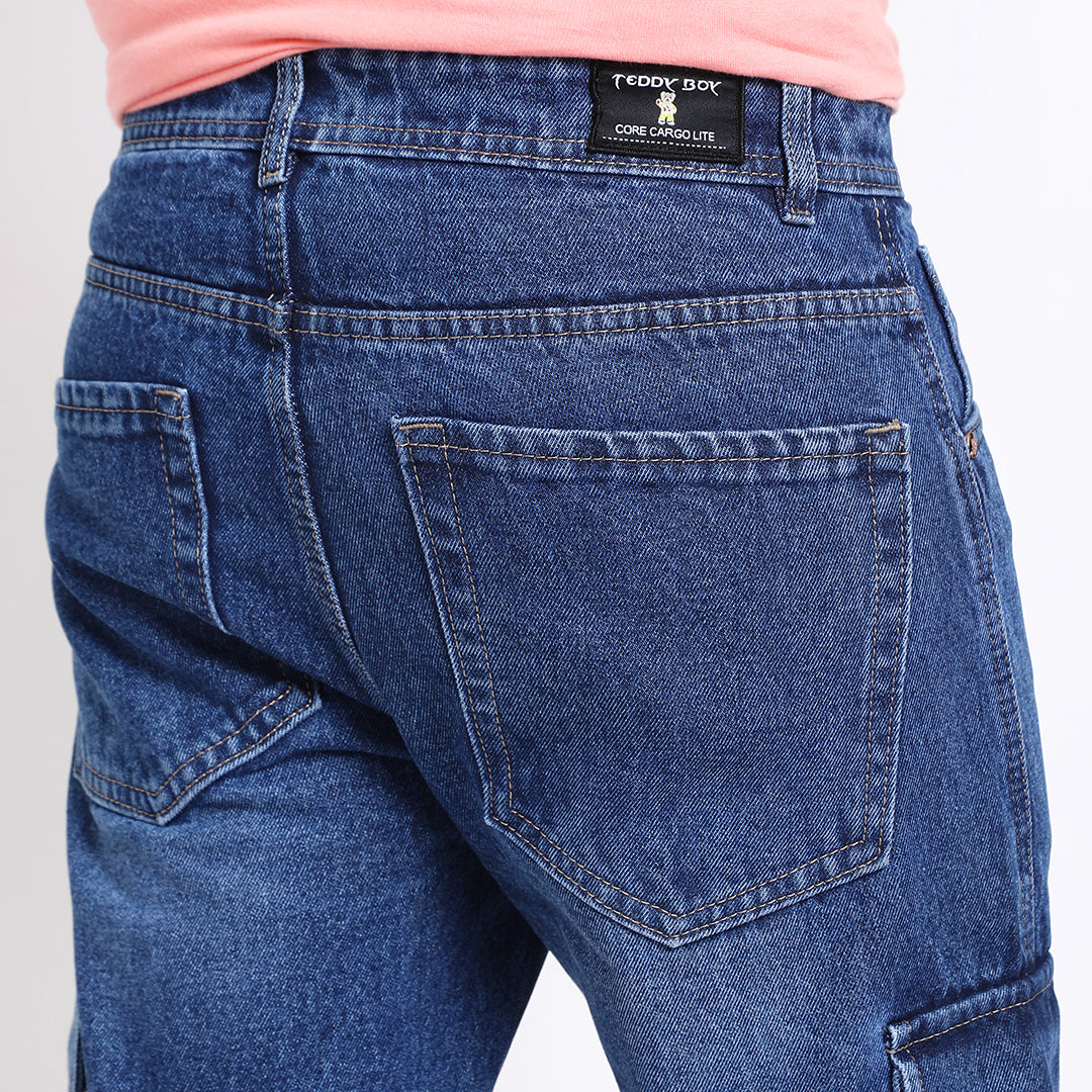 BLUE BAGGY CARGO FIT JEANS 4638-1