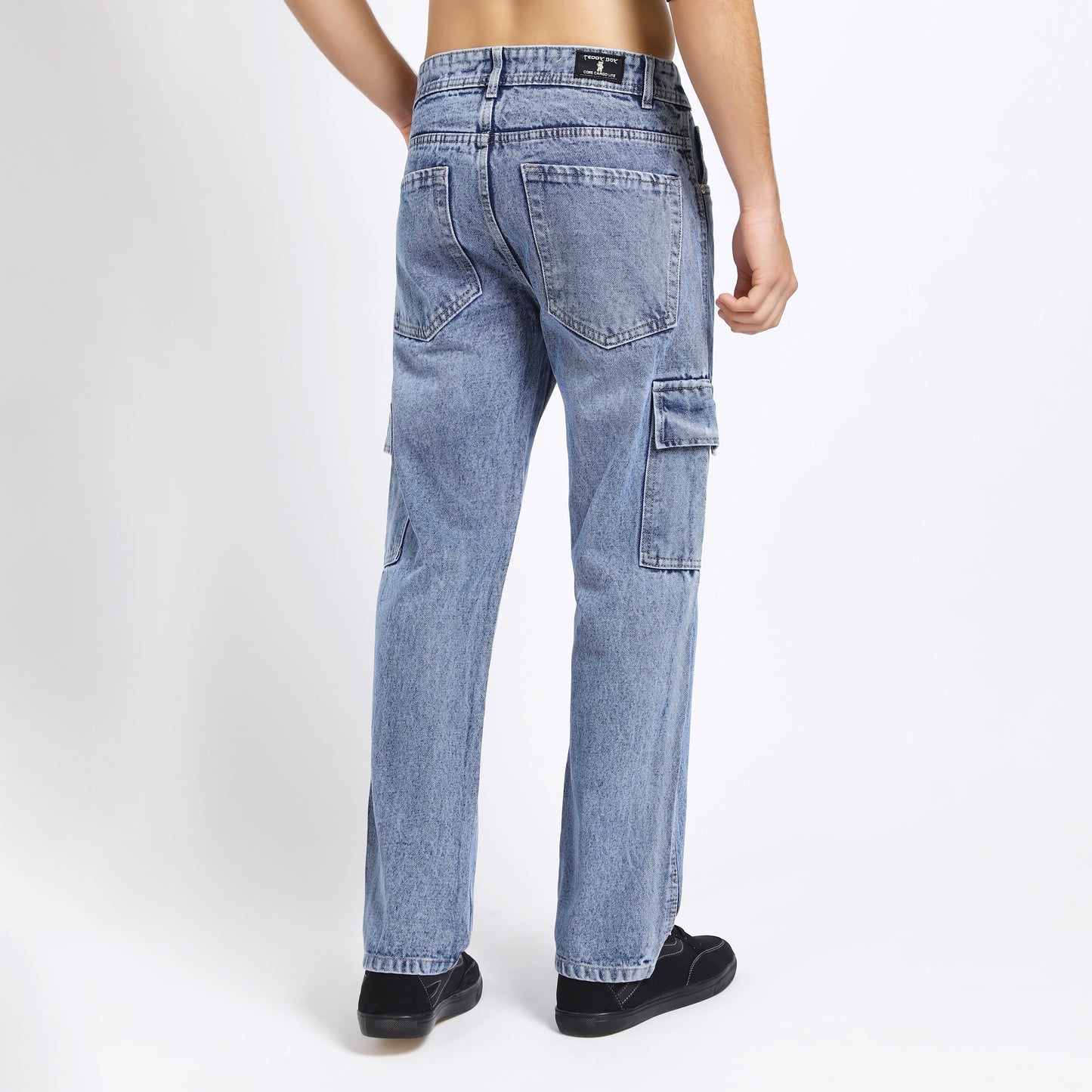 LIGHT BLUE BAGGY CARGO FIT JEAN 4638-2