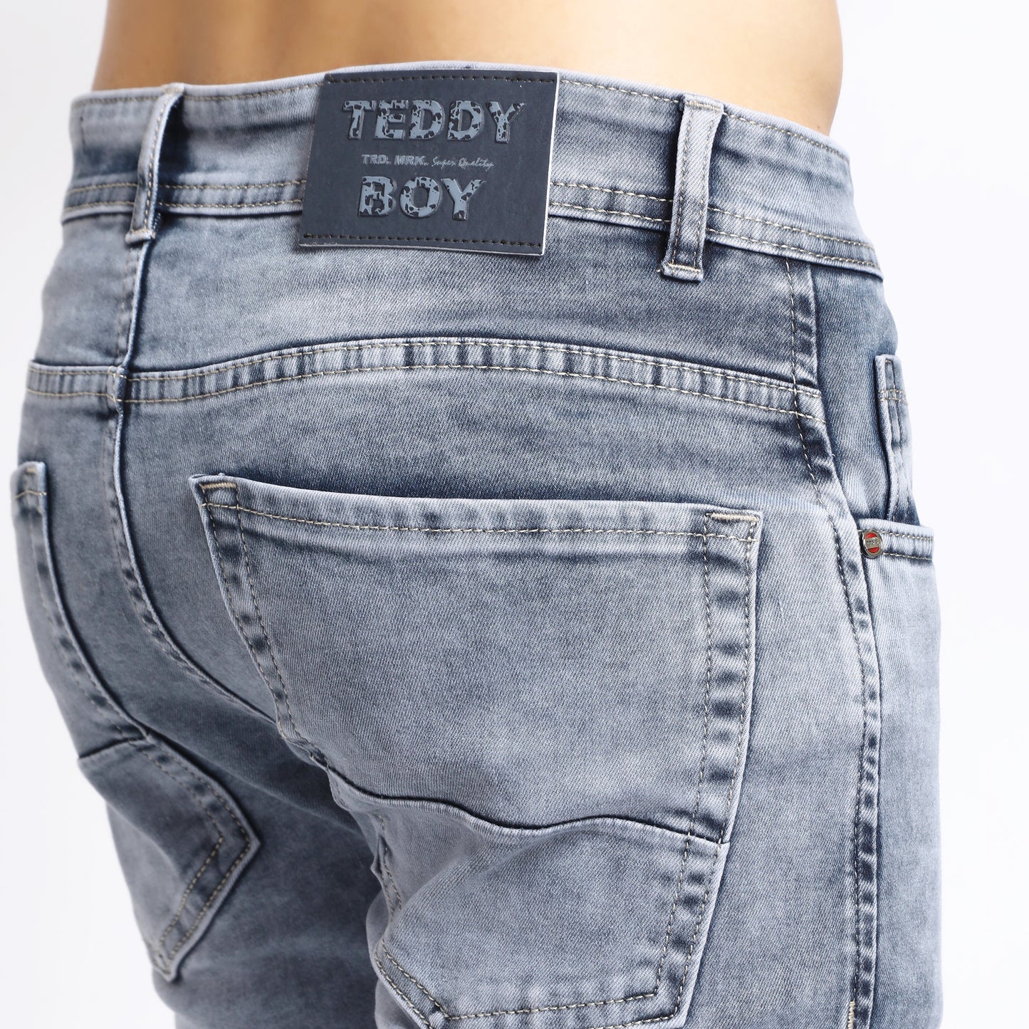 LIGHT GREY ANKLE FIT JEANS TEDDY 4769-2