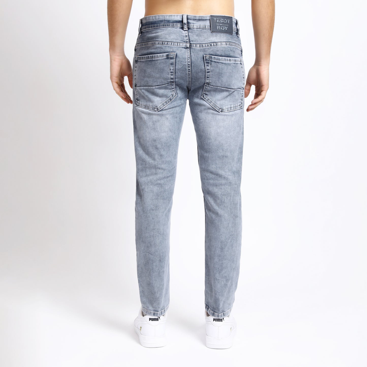 LIGHT GREY ANKLE FIT JEANS TEDDY 4769-2