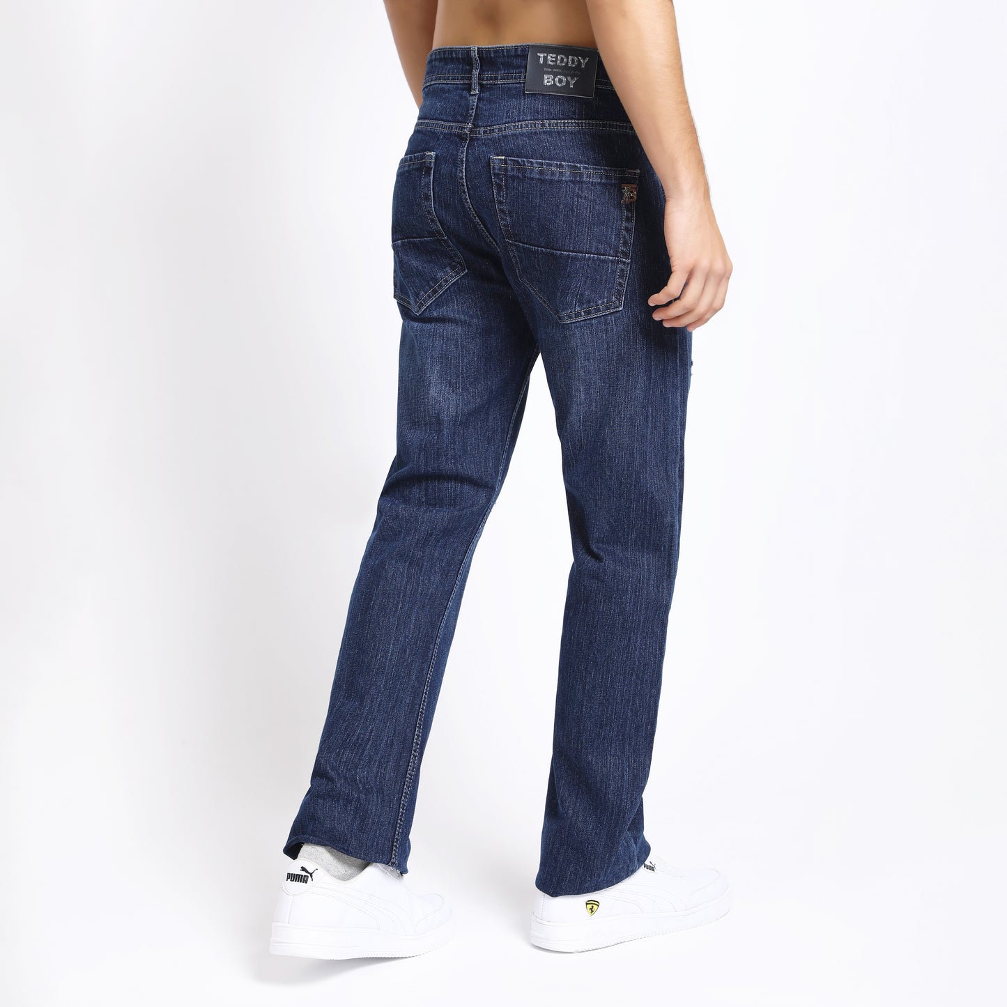 DARK GREY BAGGY FIT DISTRESSED JEANS TEDDY 4682-1