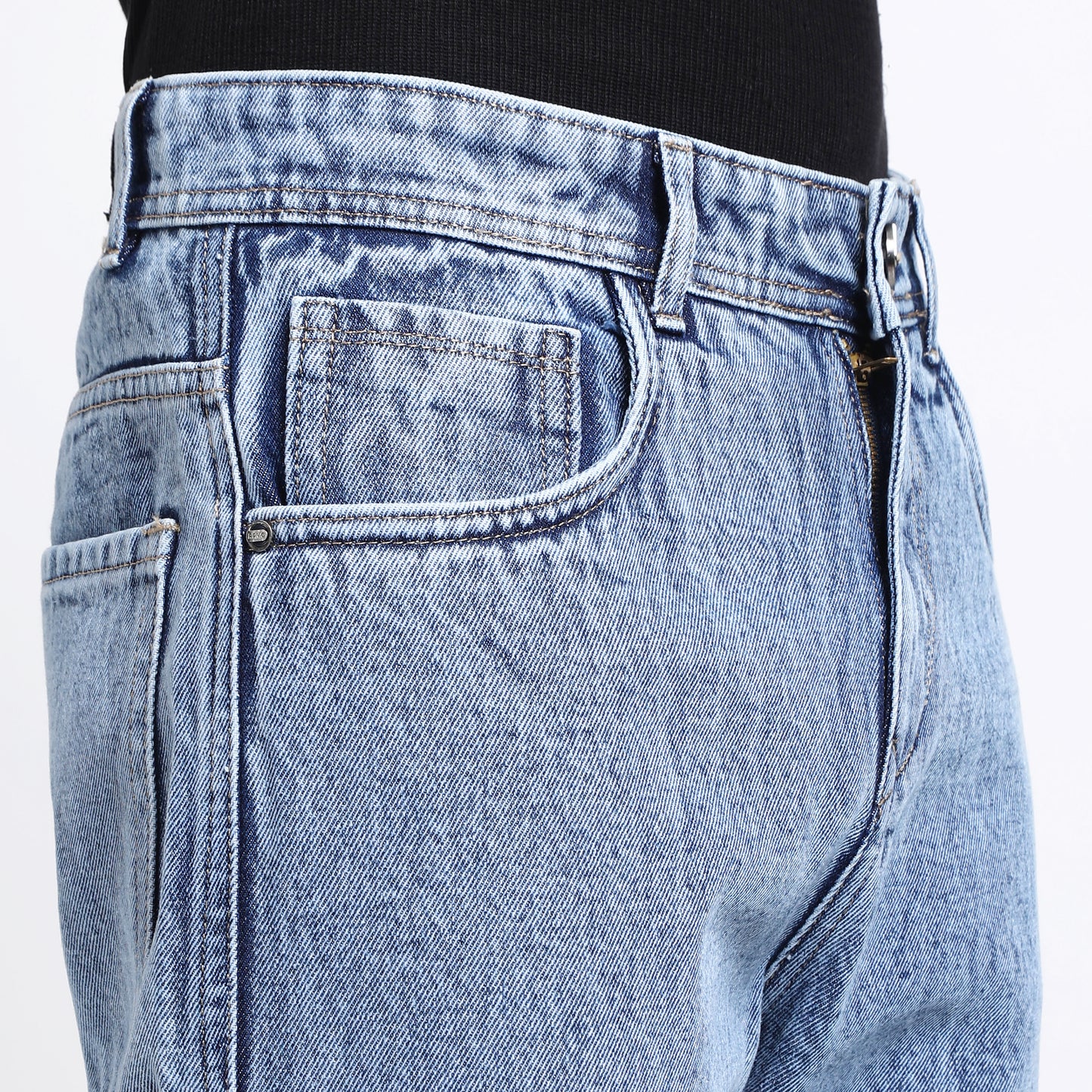 LIGHT BLUE BAGGY CARGO FIT JEANS 4785-2