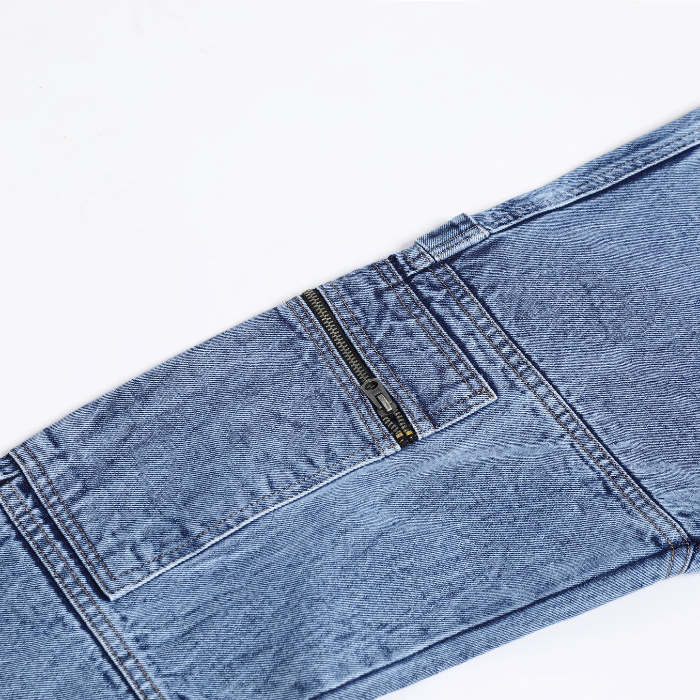 LIGHT BLUE BAGGY CARGO FIT JEANS 4785-2