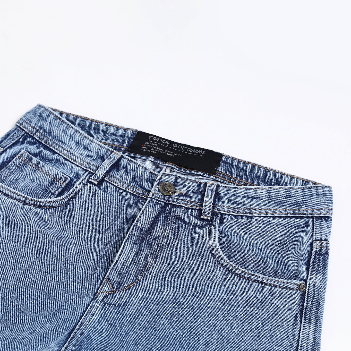 LIGHT BLUE BAGGY CARGO FIT JEANS 4785-2