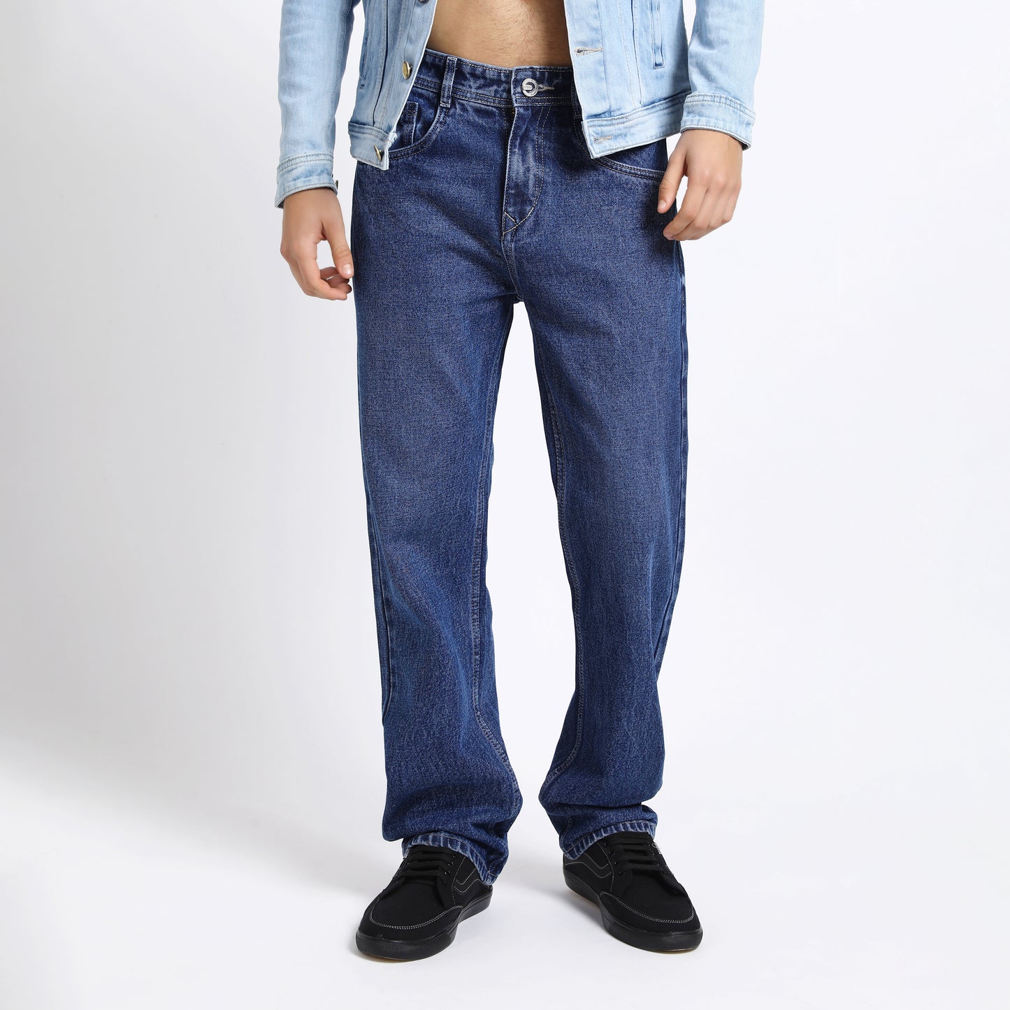 DARK BLUE BAGGY FIT JEAN TEDDY 4721-1