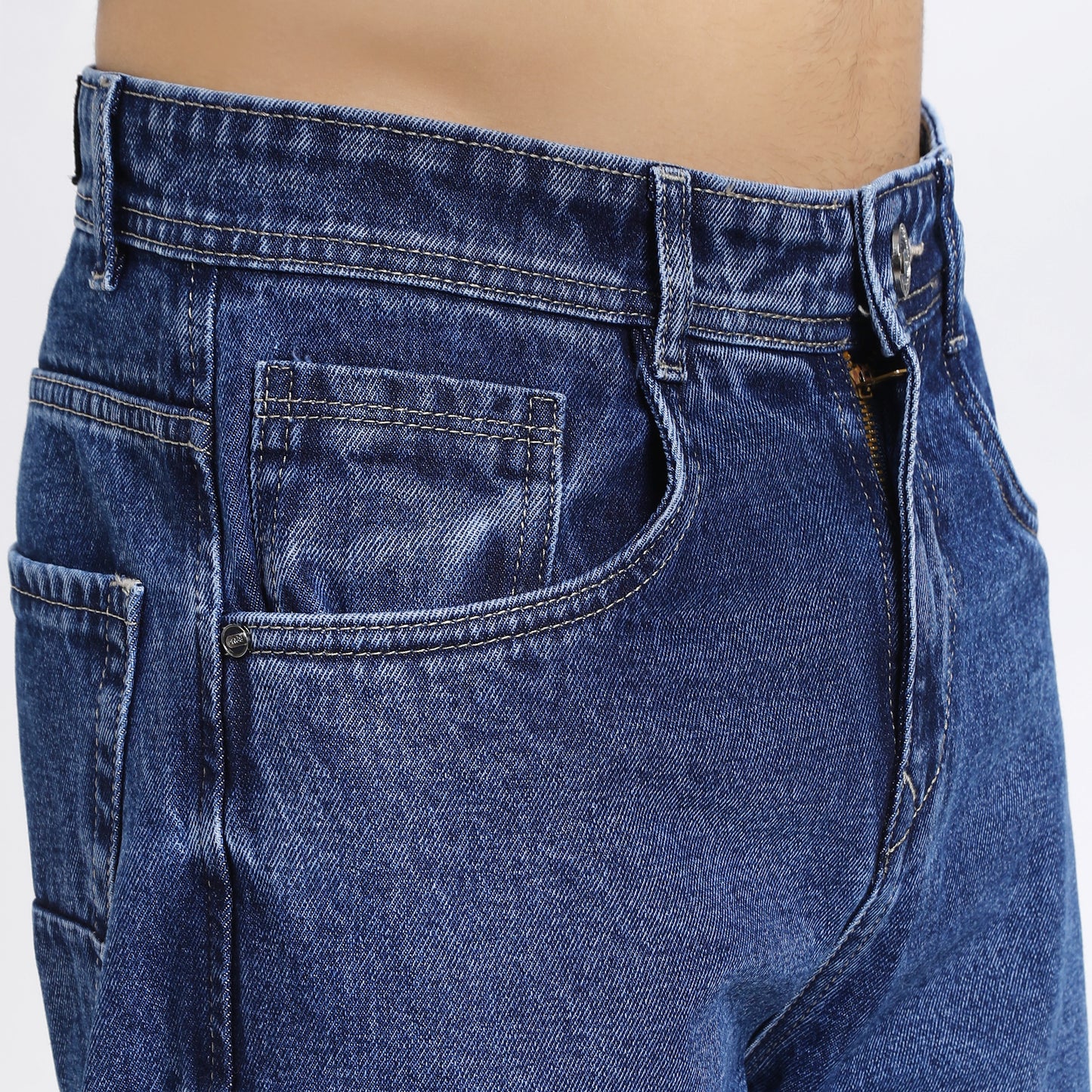 DARK BLUE BAGGY FIT JEAN TEDDY 4721-1