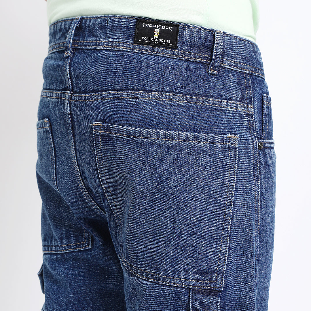 BLUE BAGGY CARGO FIT JEANS 4785-1