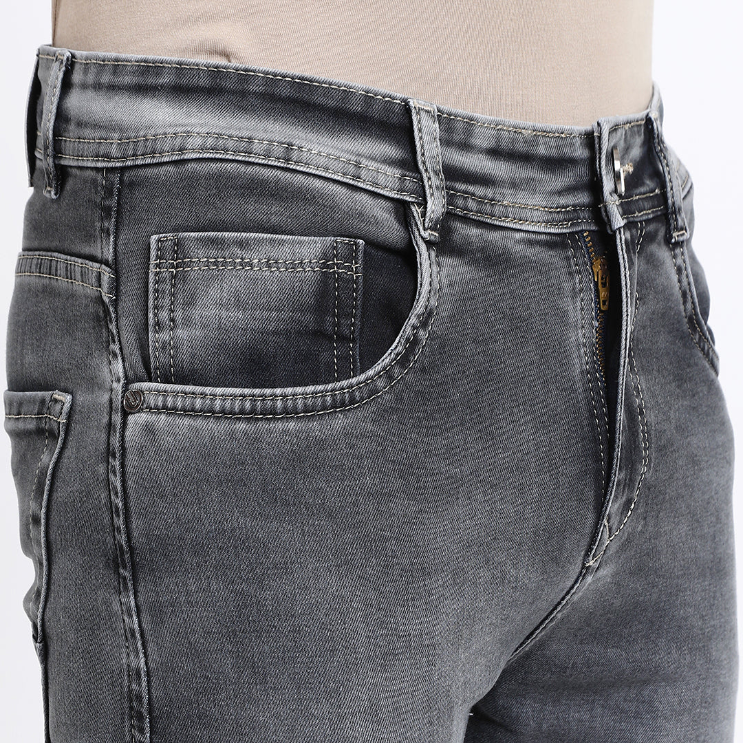 MID GREY ANKLE FIT JEANS TEDDY 4736-2