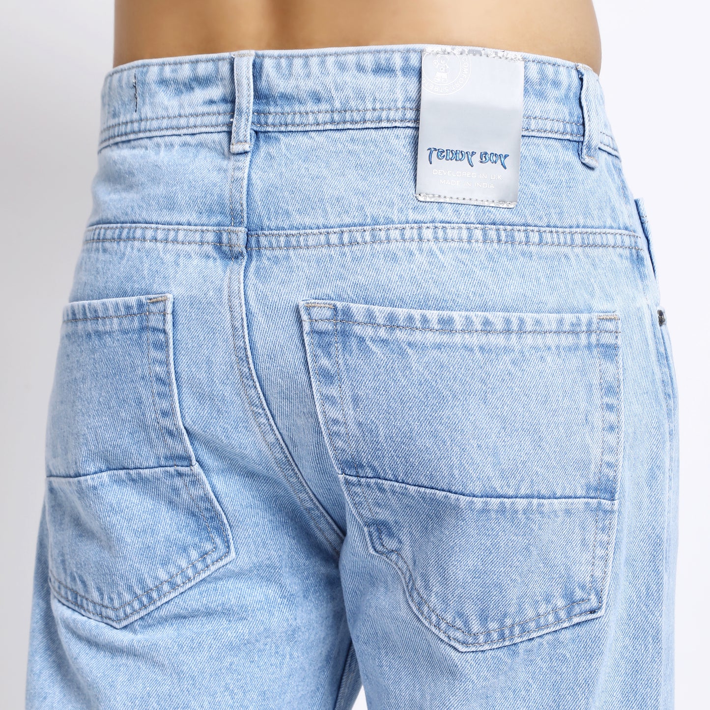 ICE BLUE BAGGY FIT JEAN TEDDY 4773