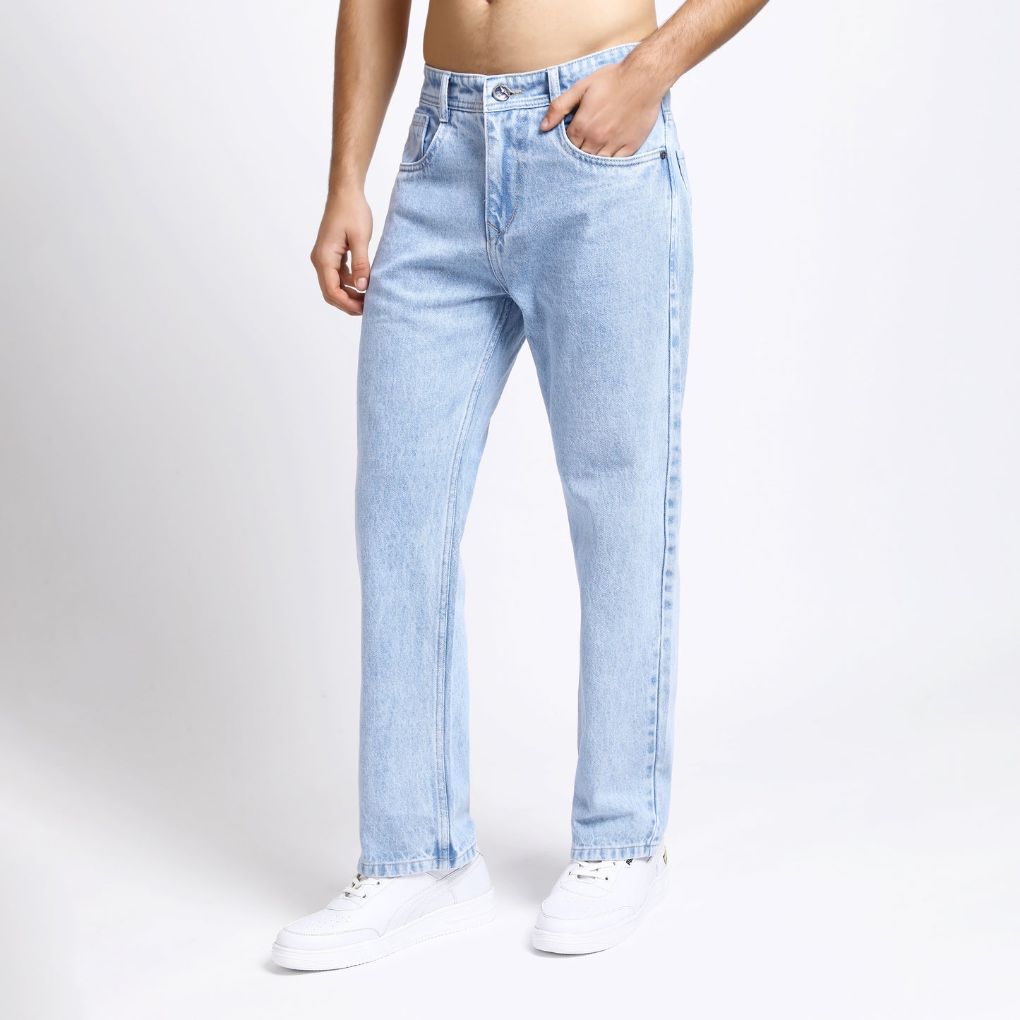 ICE BLUE BAGGY FIT JEAN TEDDY 4773