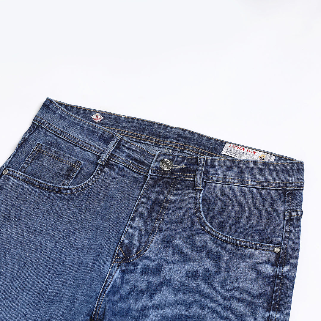 BLUE BAGGY FIT JEAN TEDDY 4678-1
