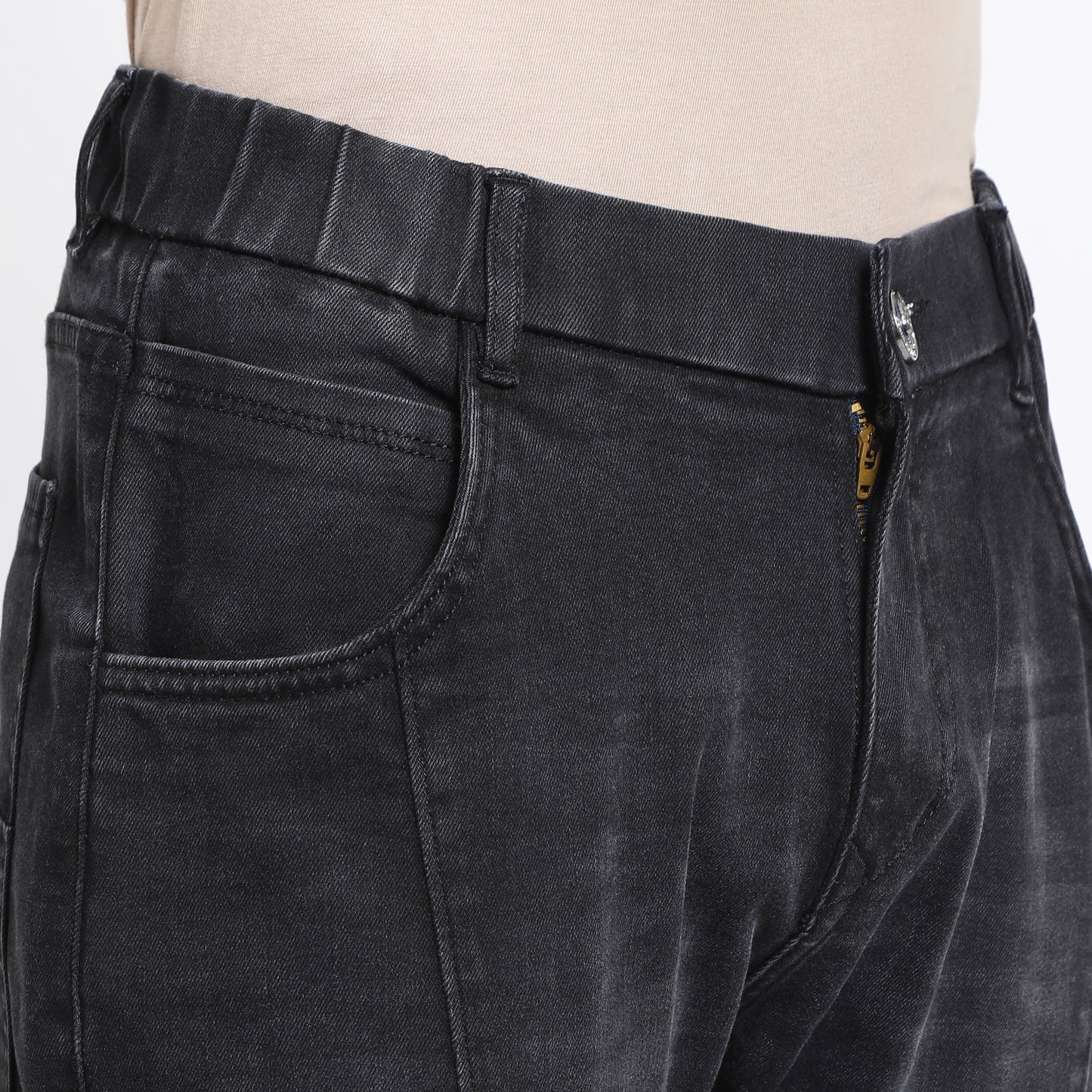 BLACK CARROT FIT JEAN TEDDY 4796-1