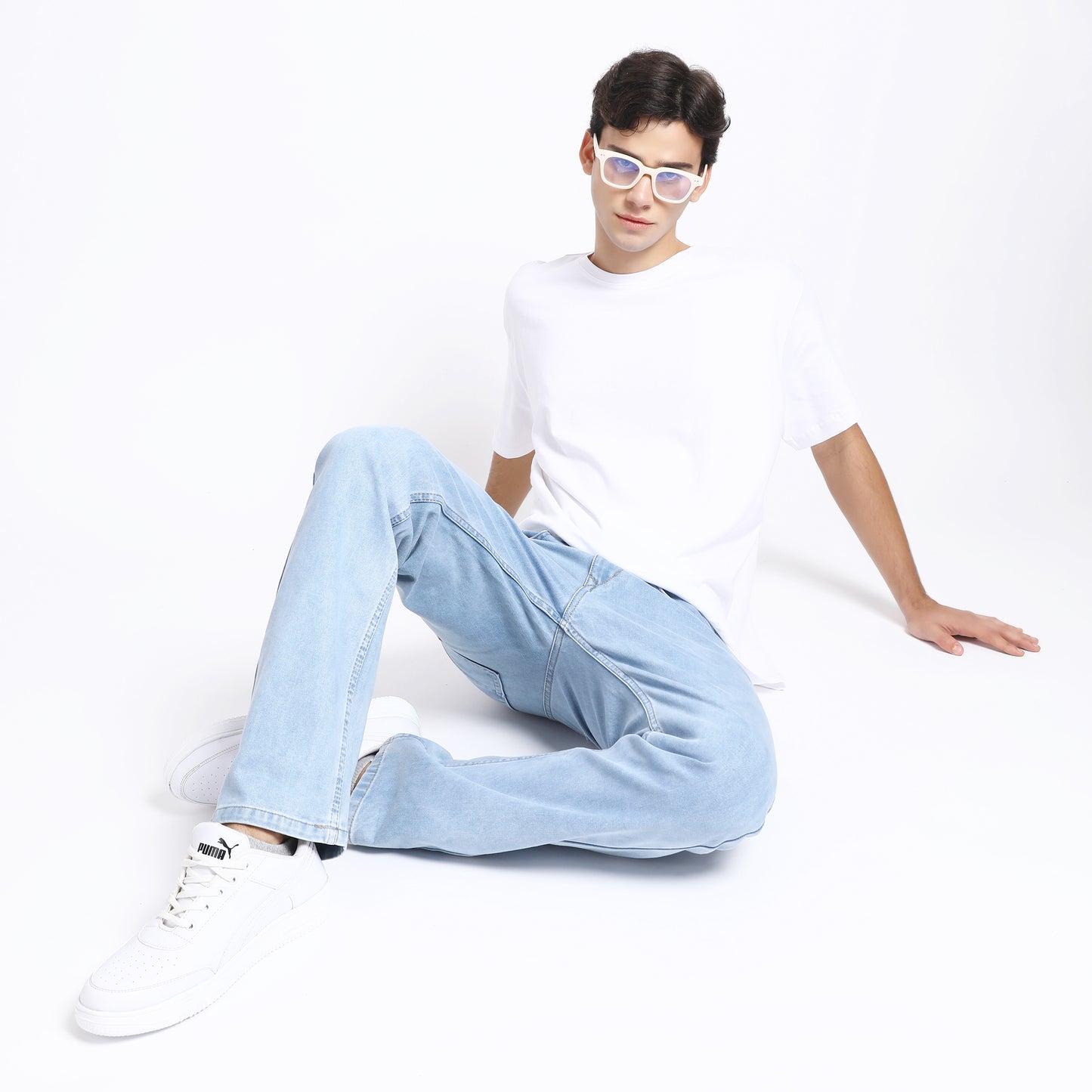 ICE BLUE BAGGY FIT JEAN TEDDY 4724