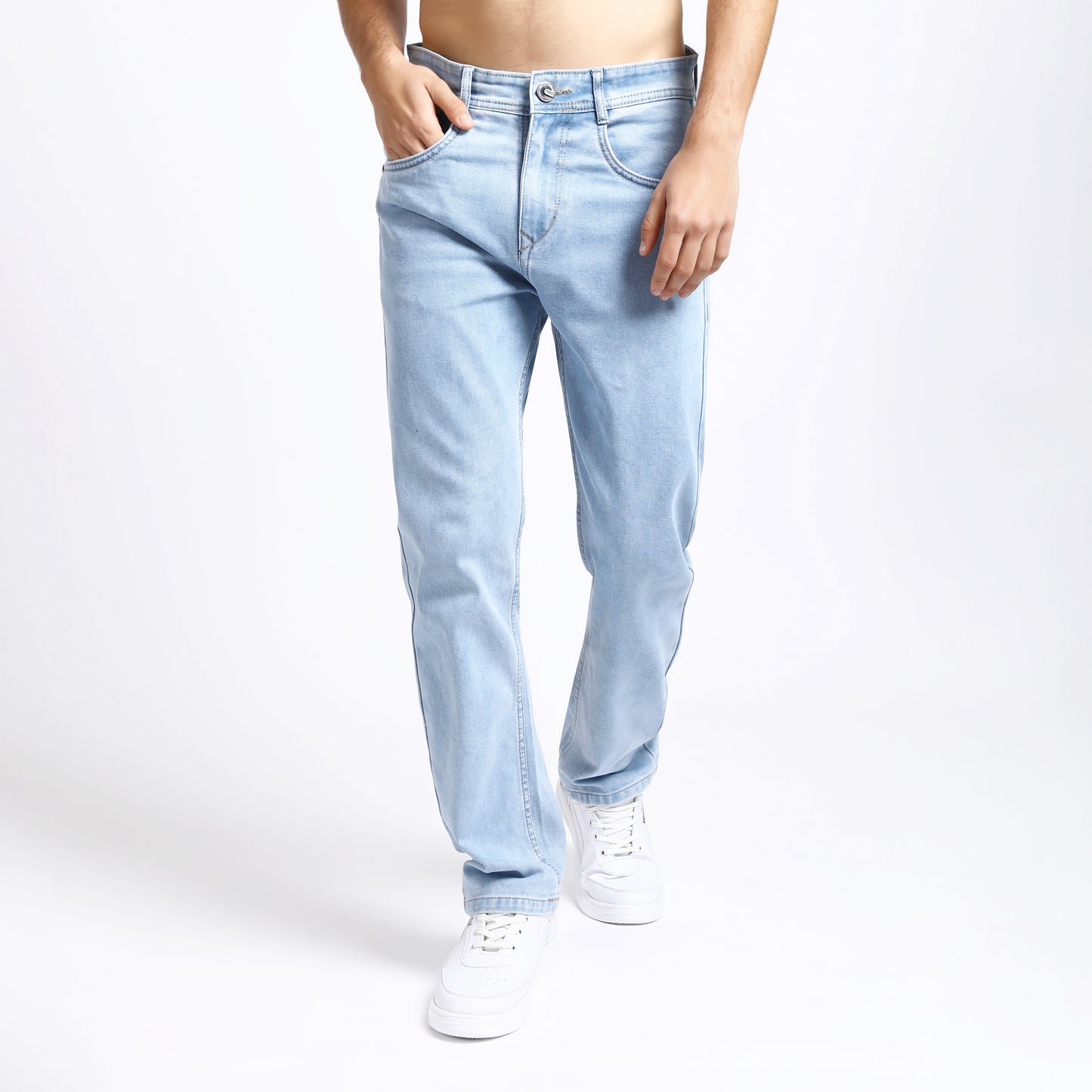 ICE BLUE BAGGY FIT JEAN TEDDY 4724