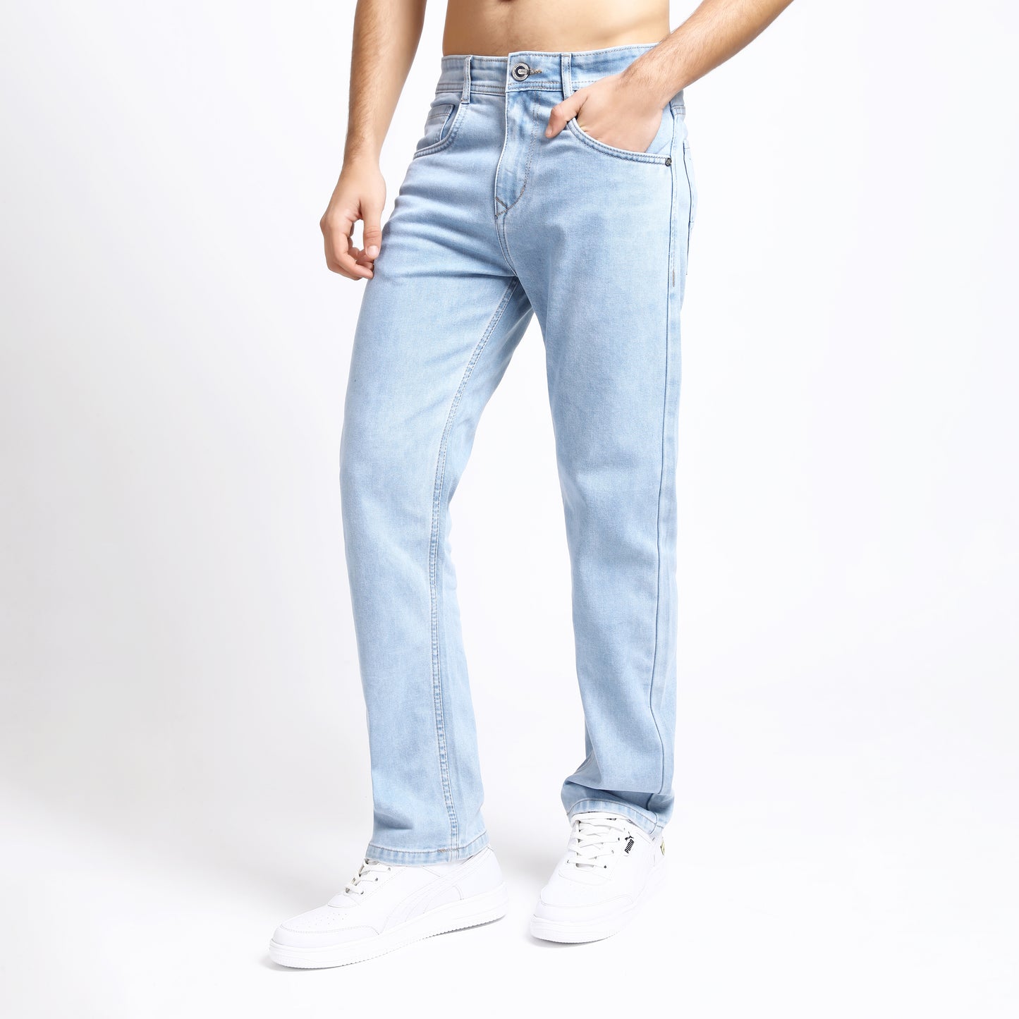 ICE BLUE BAGGY FIT JEAN TEDDY 4724