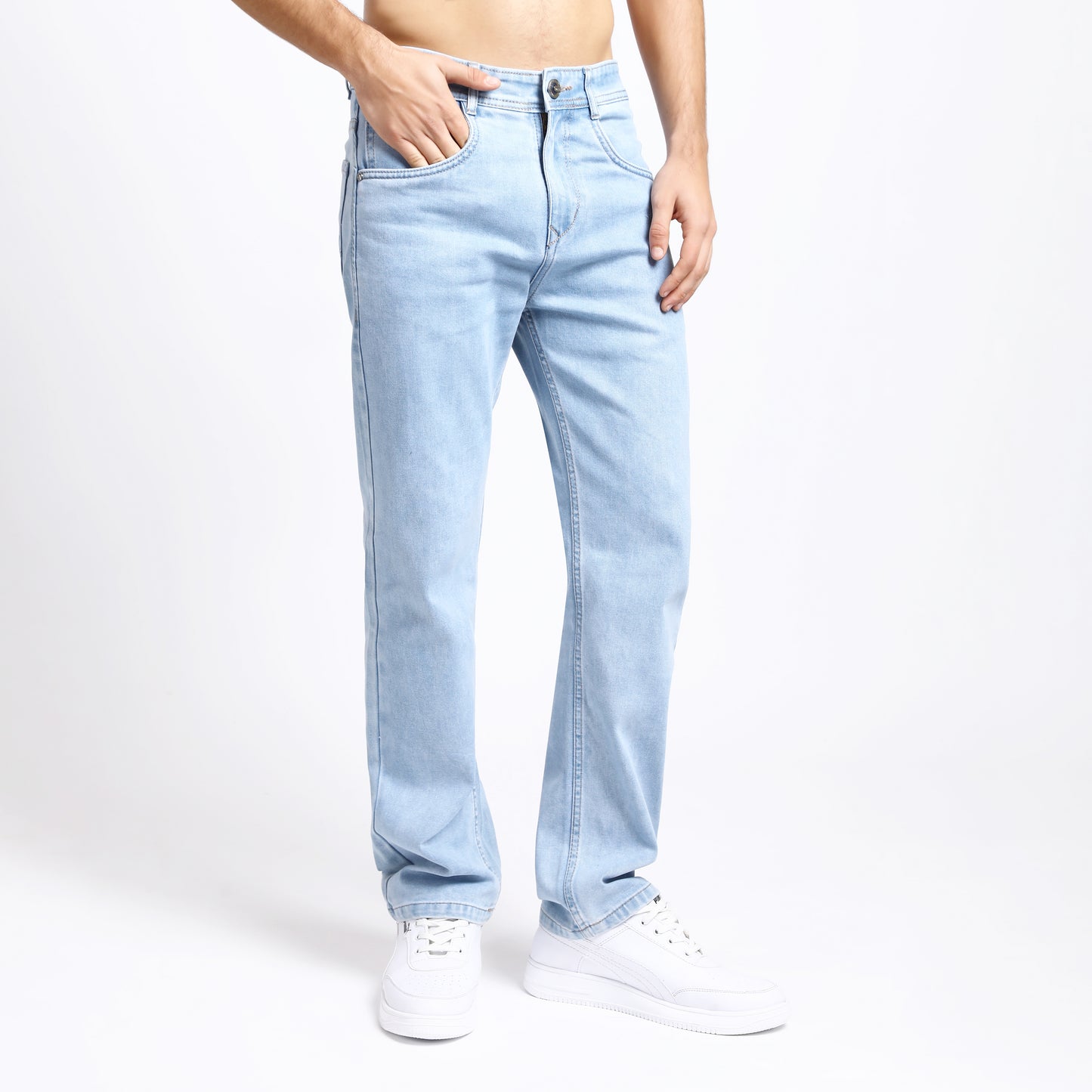 ICE BLUE BAGGY FIT JEAN TEDDY 4724