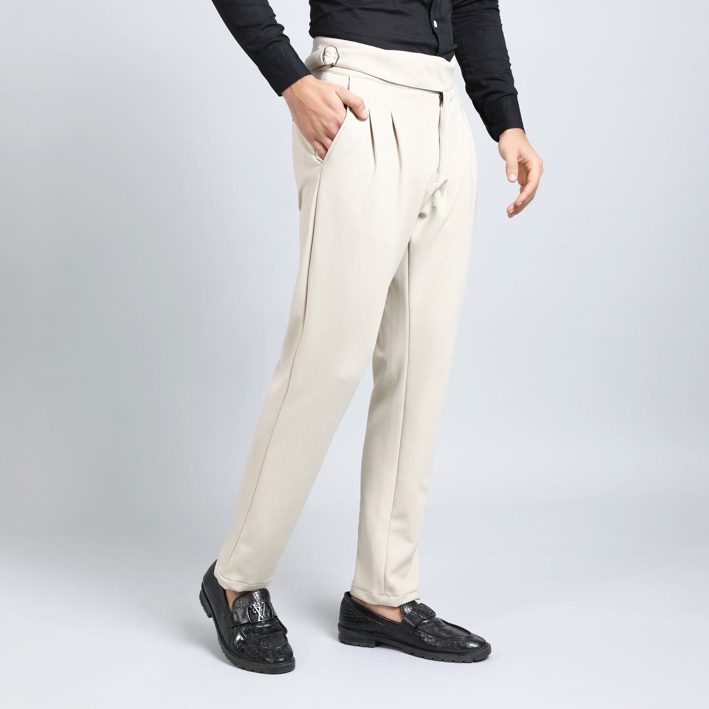 CANNOLI CREAM SLIM FIT GURKHA TROUSERS 4797-1