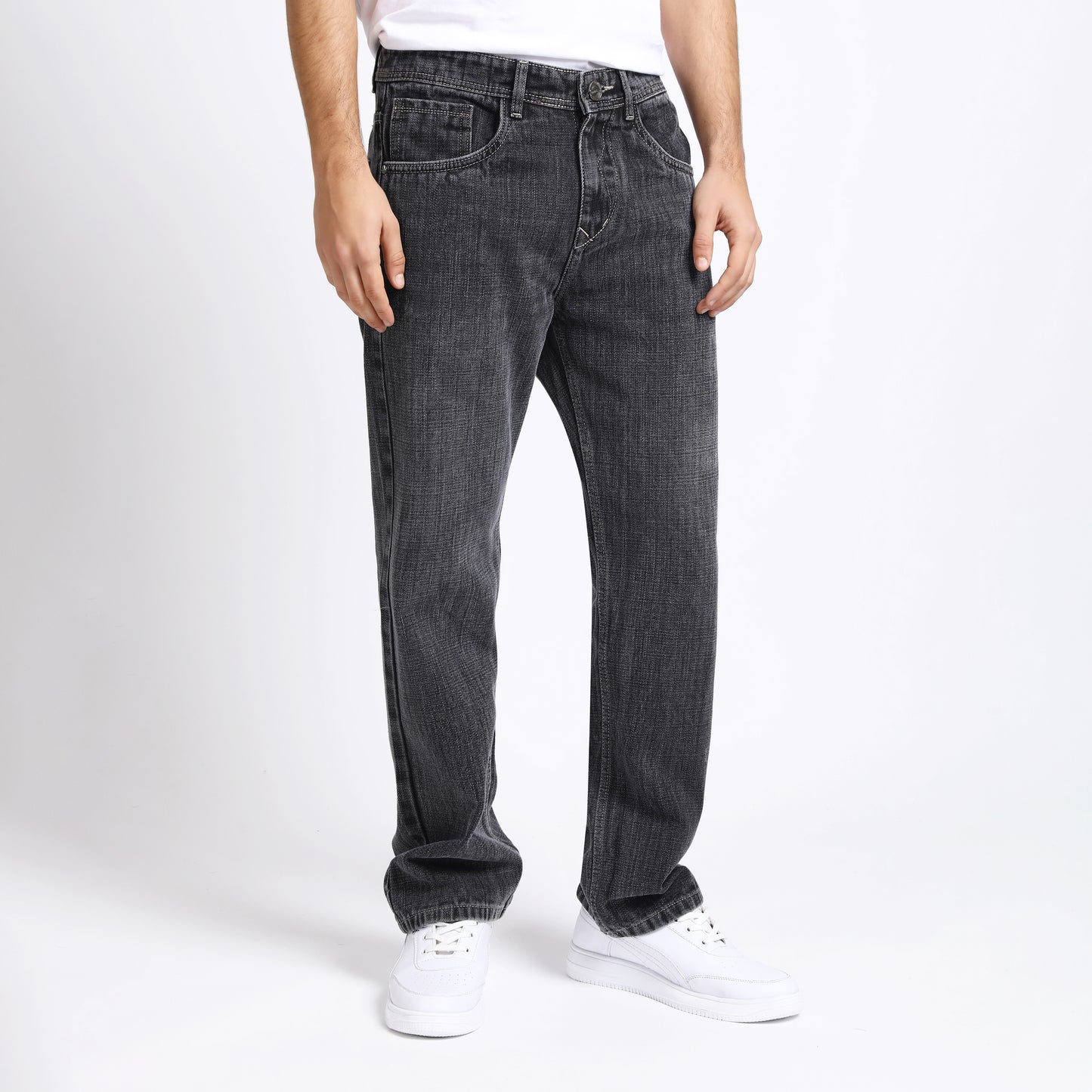DARK GREY BAGGY FIT JEAN TEDDY 4753-1