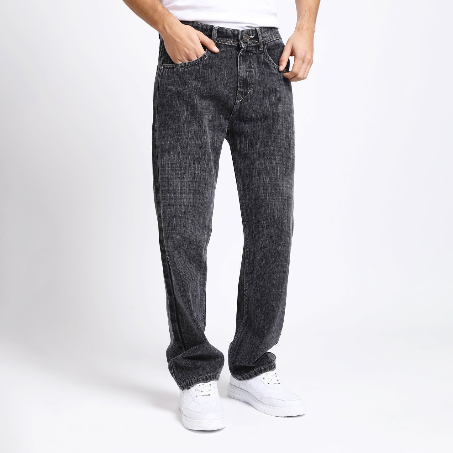 DARK GREY BAGGY FIT JEAN TEDDY 4753-1