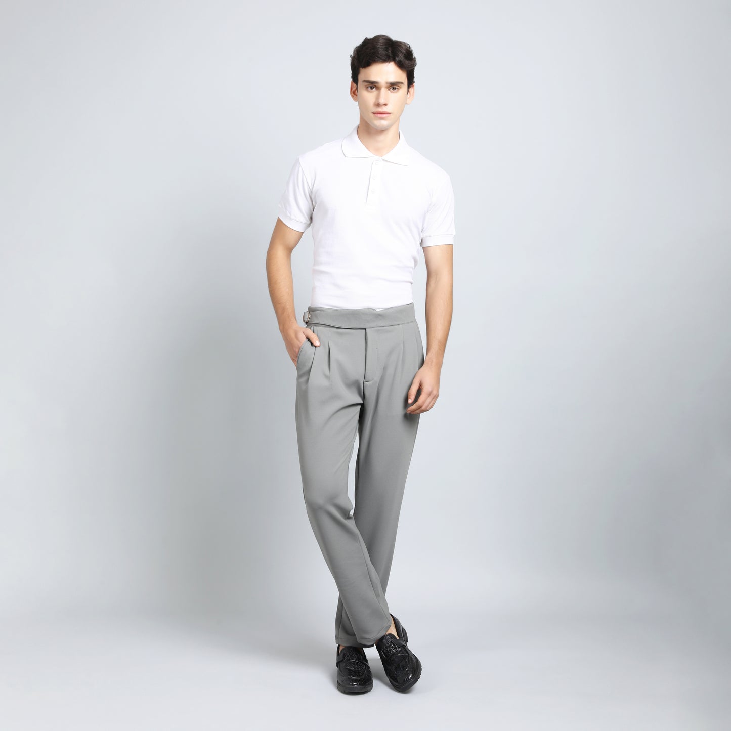ULTIMATE GRAY SLIM FIT GURKHA TROUSERS 4797-3