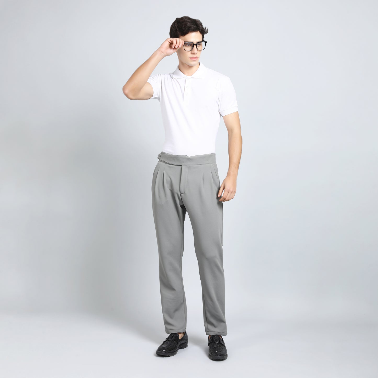 ULTIMATE GRAY SLIM FIT GURKHA TROUSERS 4797-3
