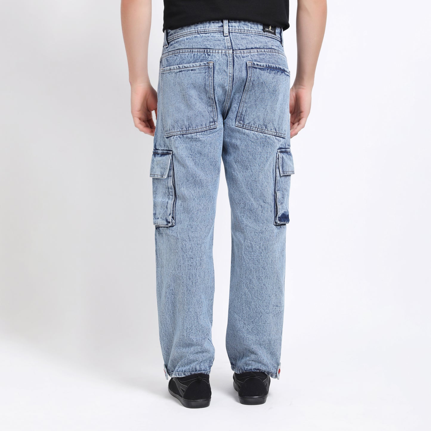DARK BLUE BAGGY CARGO FIT JEANS 4789-2