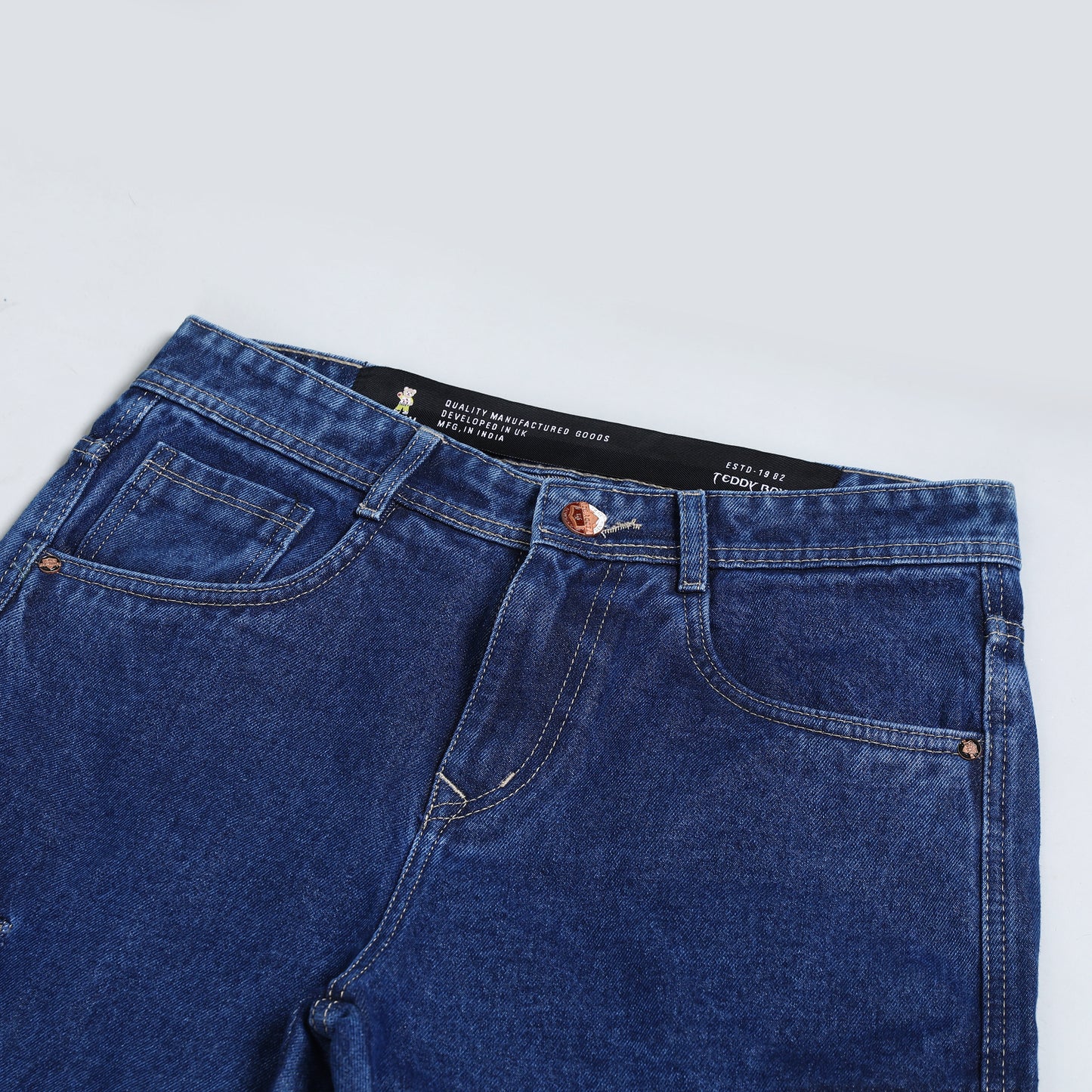 DARK BLUE BAGGY CARGO FIT JEANS 4639-1