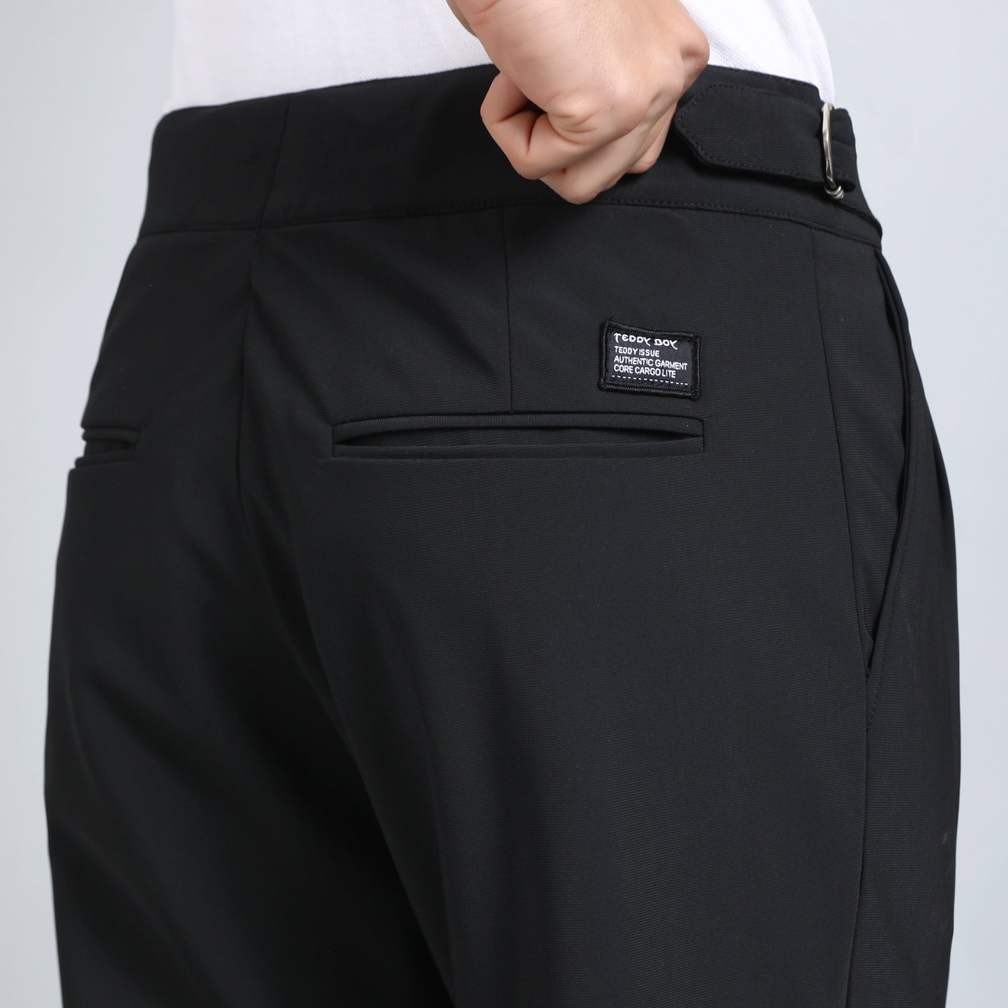OYSTER BLACK SLIM FIT GURKHA TROUSERS 4798-1