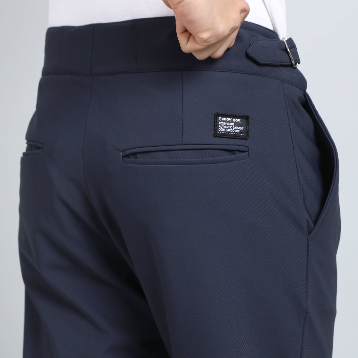 BARITONE NAVY BLUE SLIM FIT GURKHA TROUSERS 4798-3