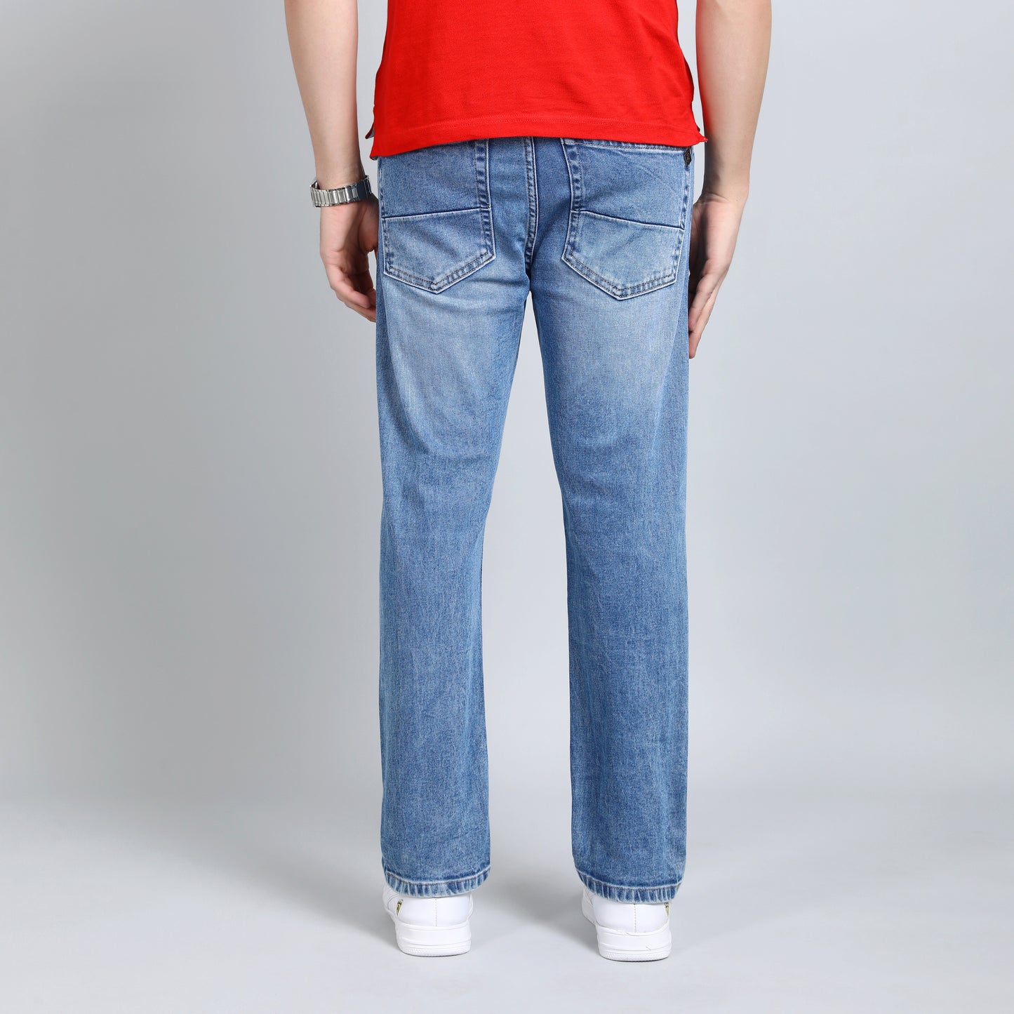 BLUE DISTRESSED BAGGY FIT JEANS TEDDY 4670-1