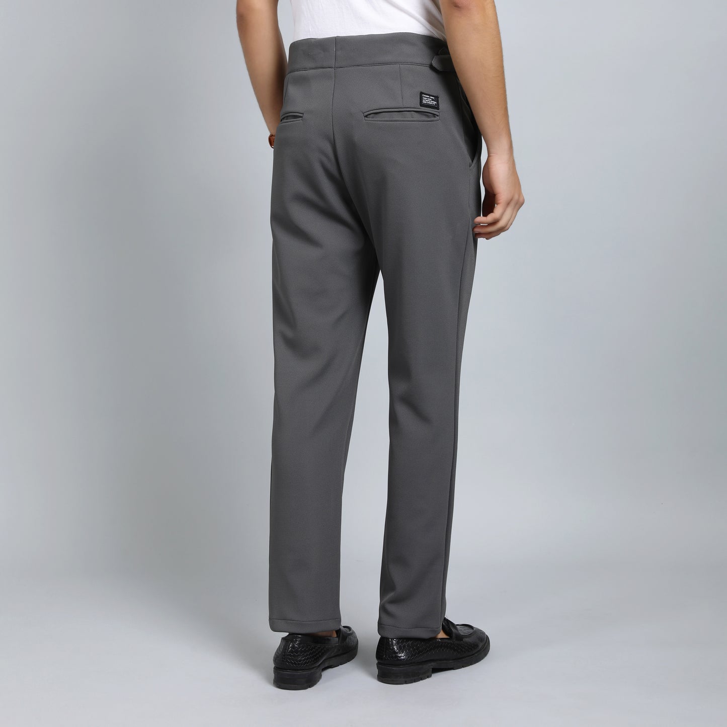 DARK GREY SLIM FIT GURKHA TROUSERS 4797-4