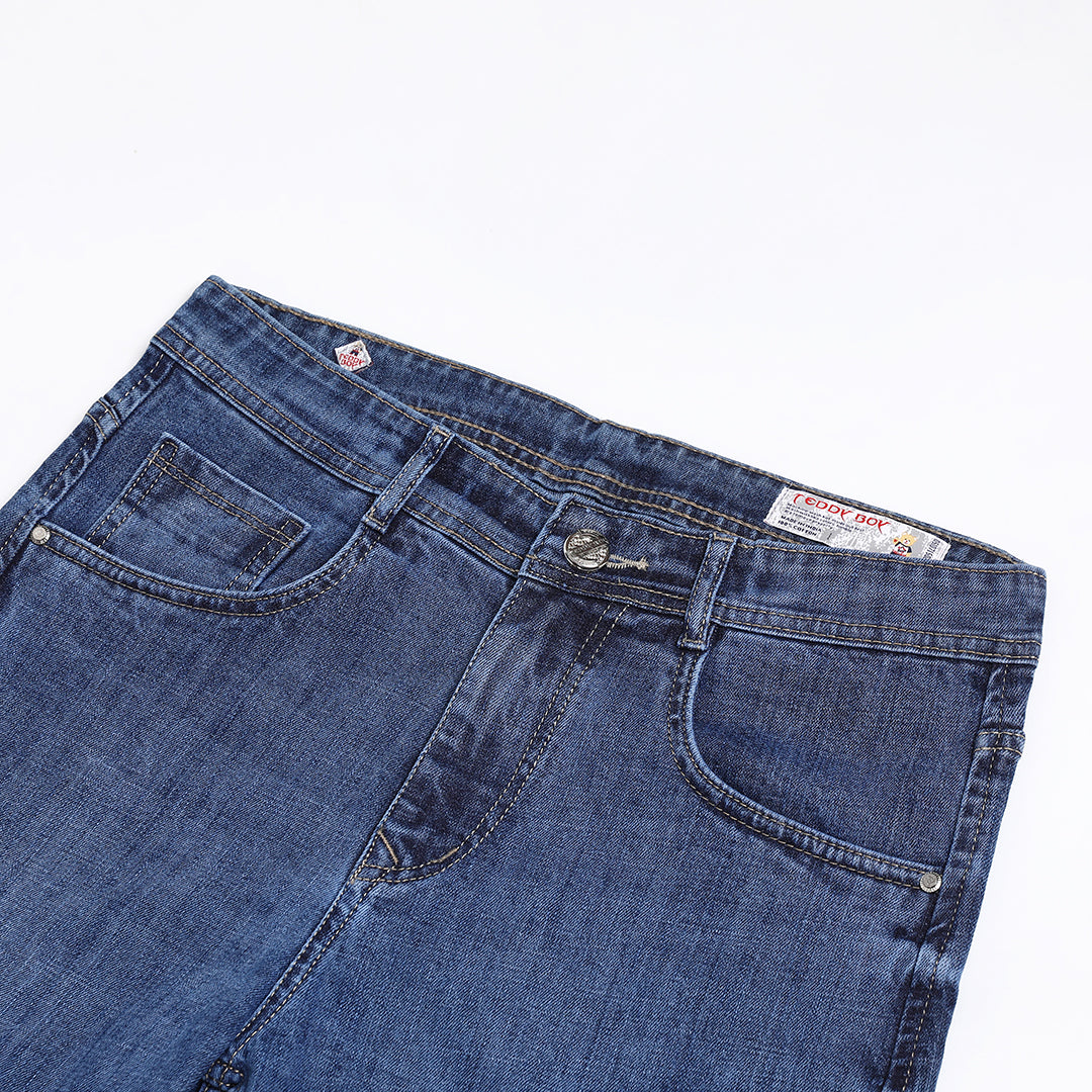 MID BLUE BAGGY FIT JEAN TEDDY 4678-2
