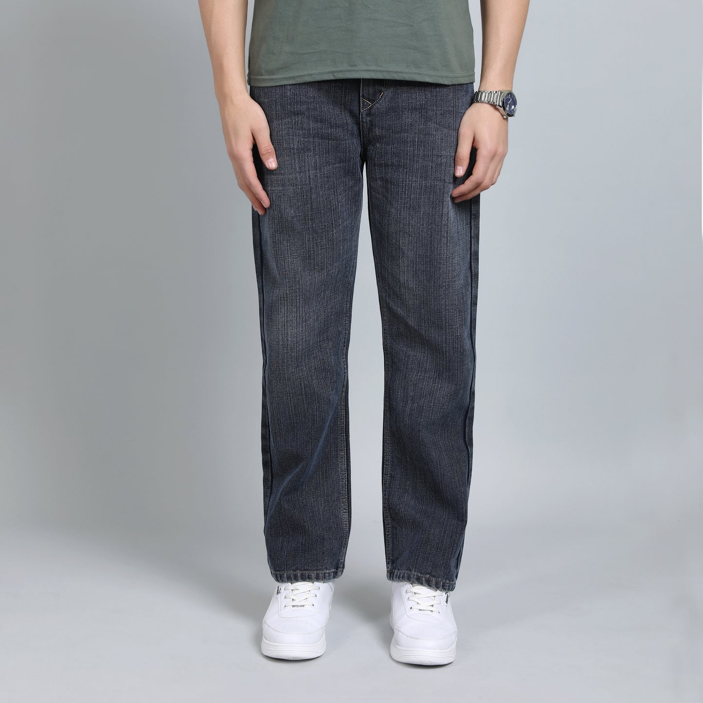 GREY BAGGY FIT JEAN TEDDY 4756-2