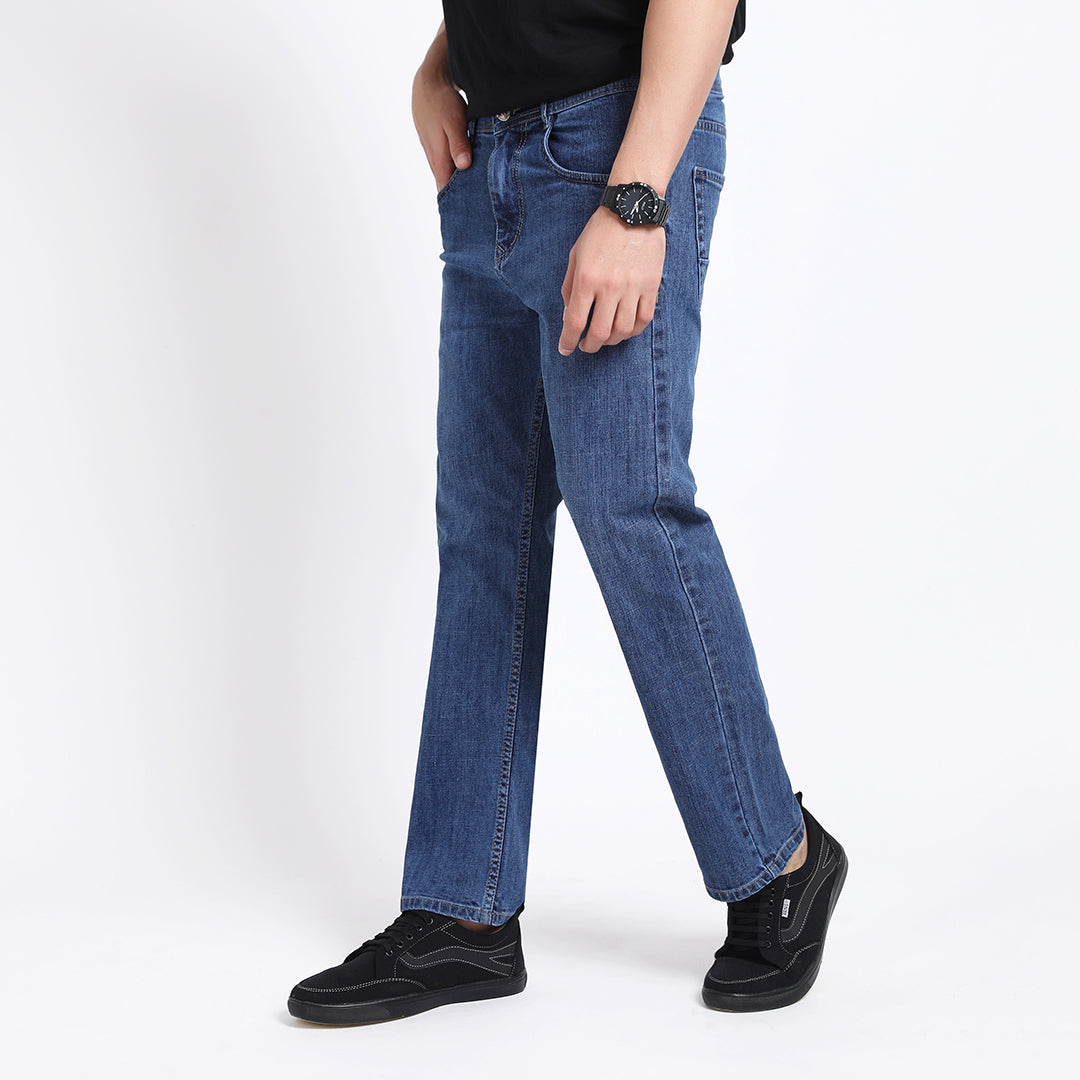 MID BLUE BAGGY FIT JEAN TEDDY 4678-2