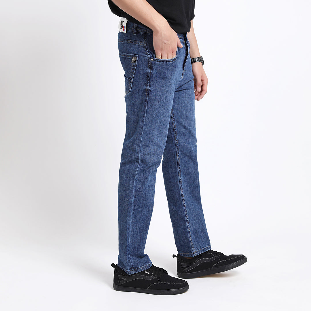 MID BLUE BAGGY FIT JEAN TEDDY 4678-2