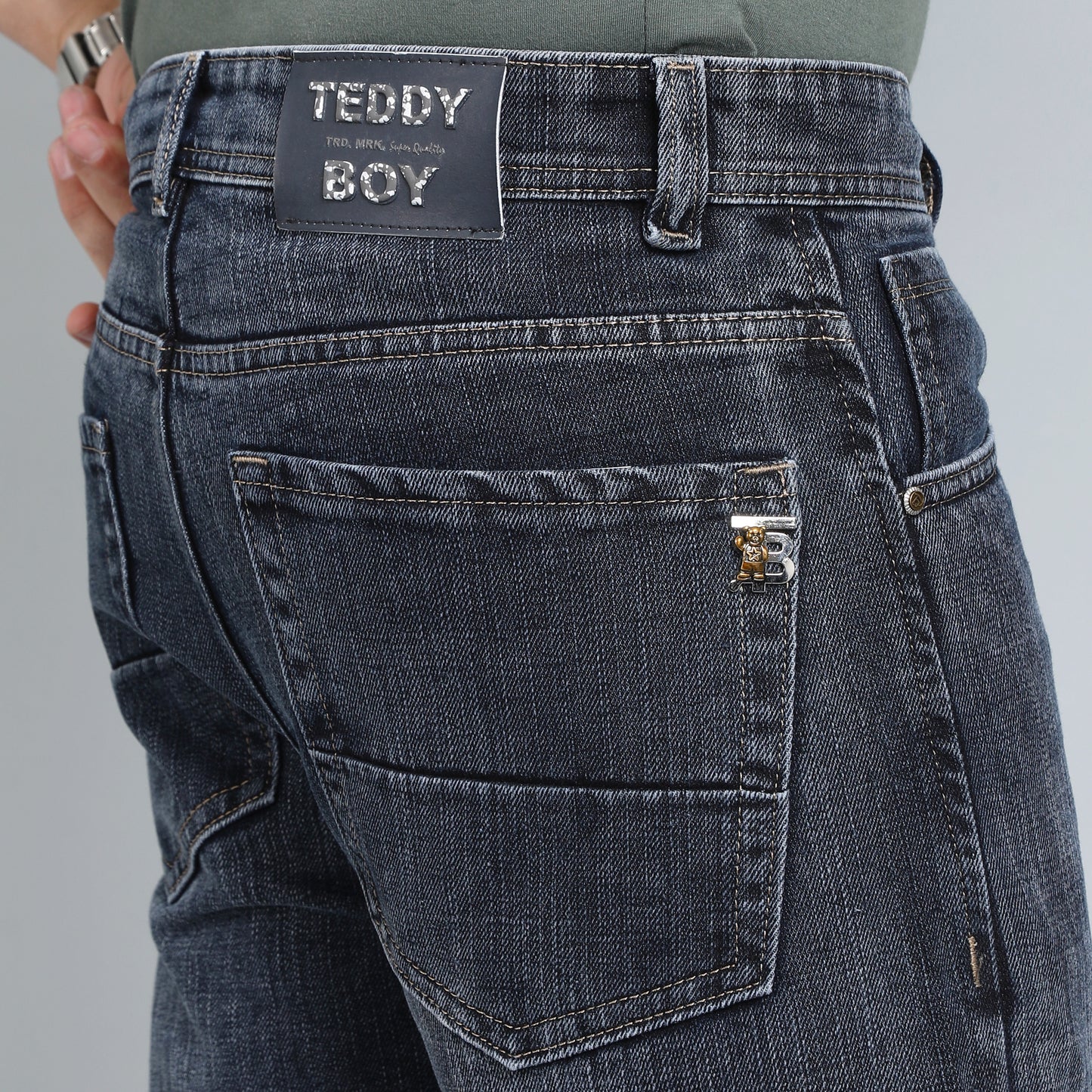 GREY BAGGY FIT JEAN TEDDY 4756-2
