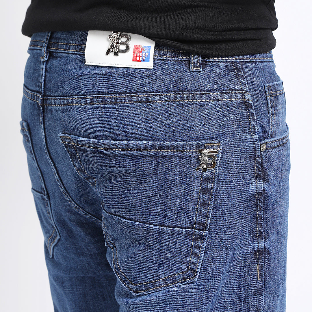 MID BLUE BAGGY FIT JEAN TEDDY 4678-2