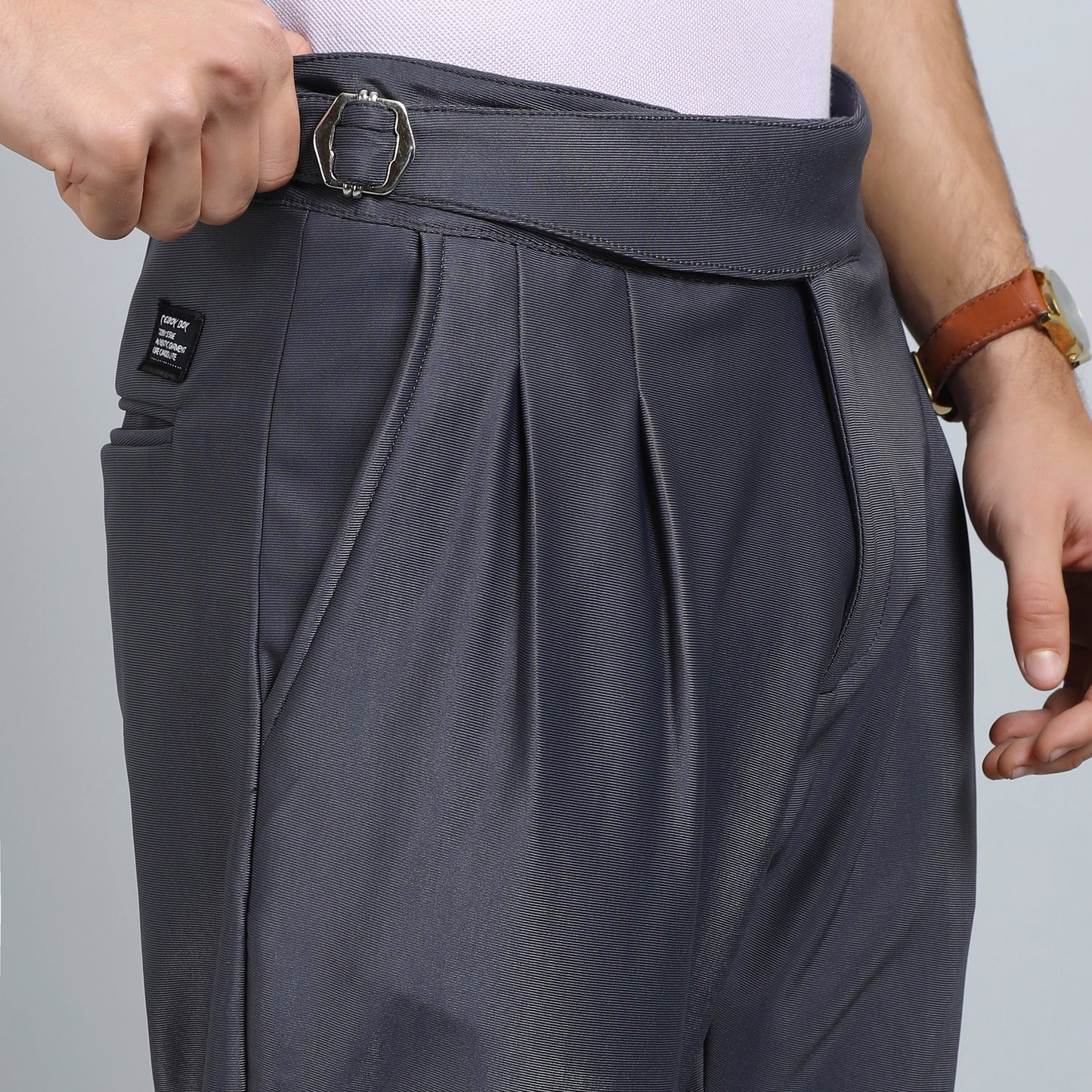 ULIMATE GREY SLIM FIT GURKHA TROUSERS 4798-2
