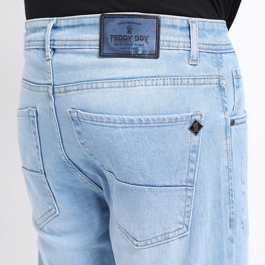 LIGHT BLUE DISTRESSED BAGGY FIT JEANS TEDDY 4670-2