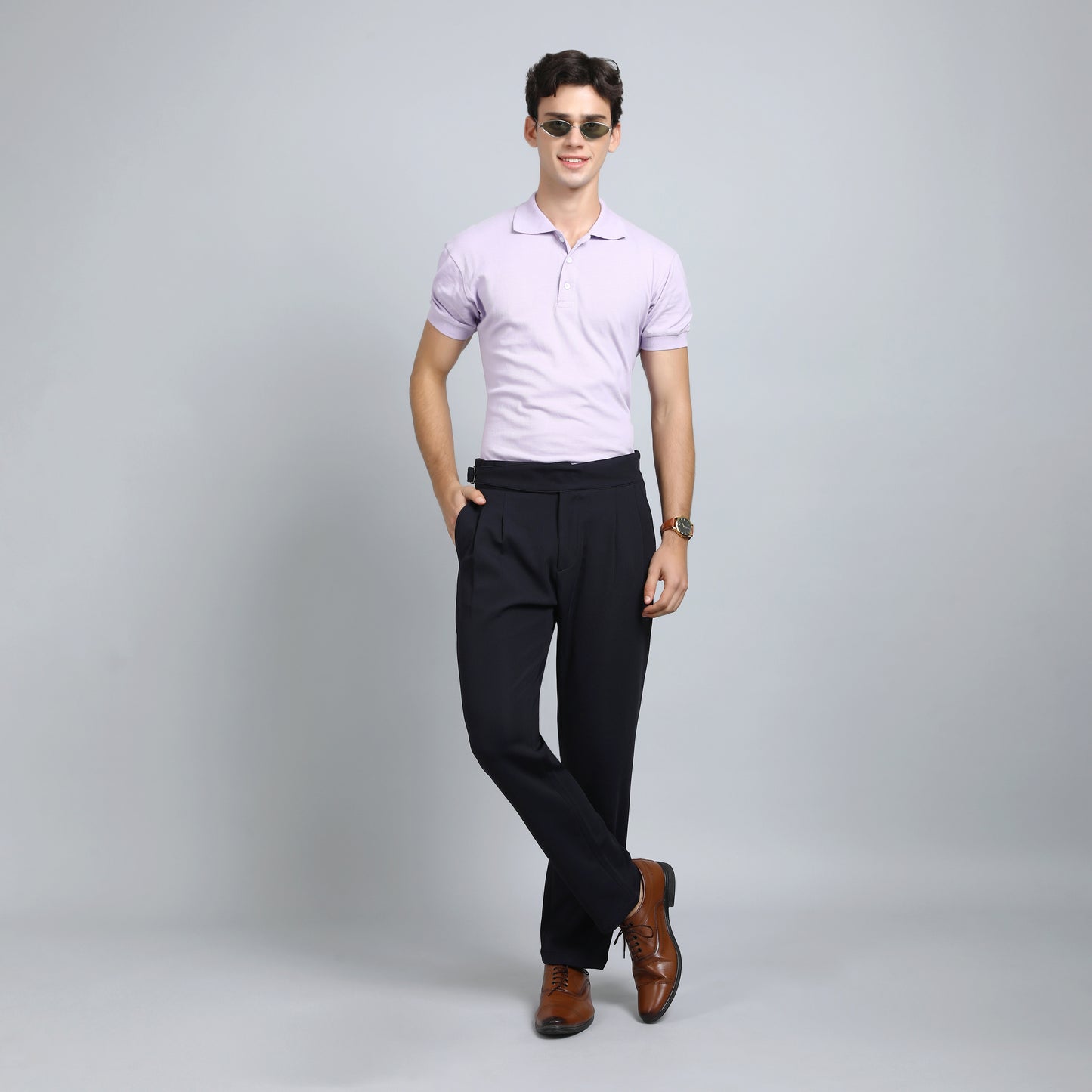BARITONE NAVY SLIM FIT GURKHA TROUSERS 4797-2