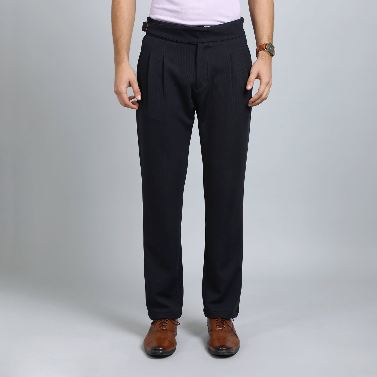 BARITONE NAVY SLIM FIT GURKHA TROUSERS 4797-2