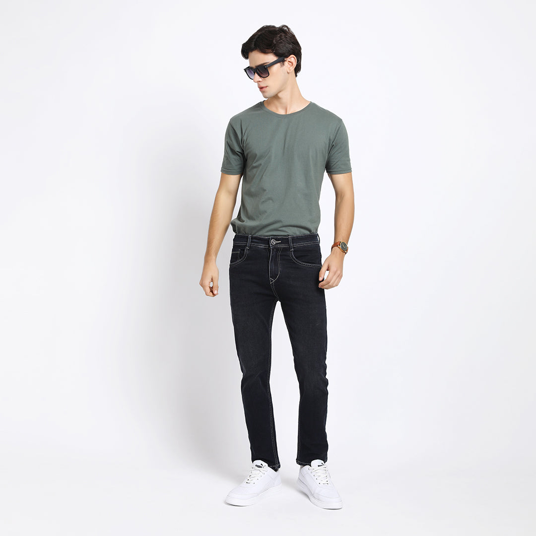 DARK BLACK AKNEL FIT JEANS 4736-1