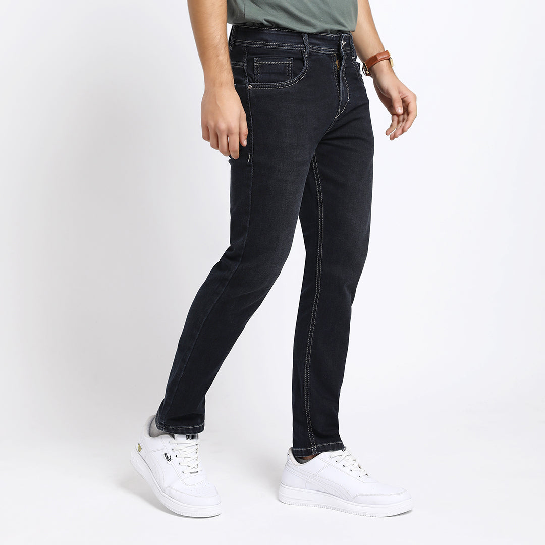 DARK BLACK AKNEL FIT JEANS 4736-1